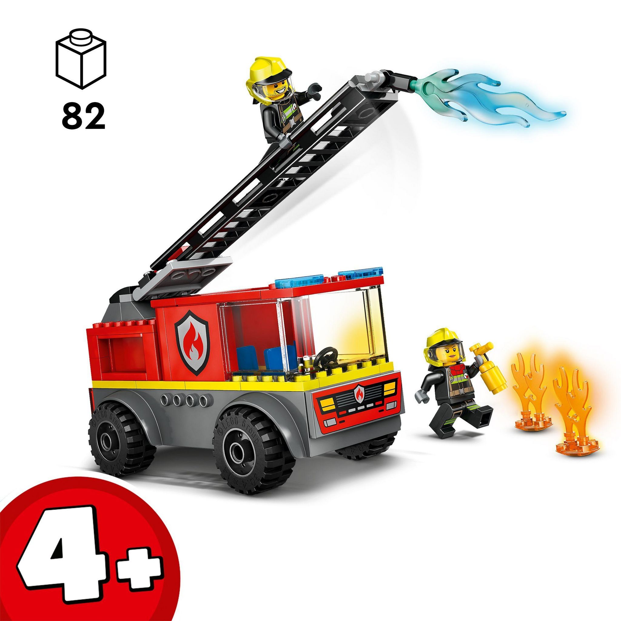 Voir la diapositive 3 : LEGO City 60463 - Camion de pompiers avec échelle