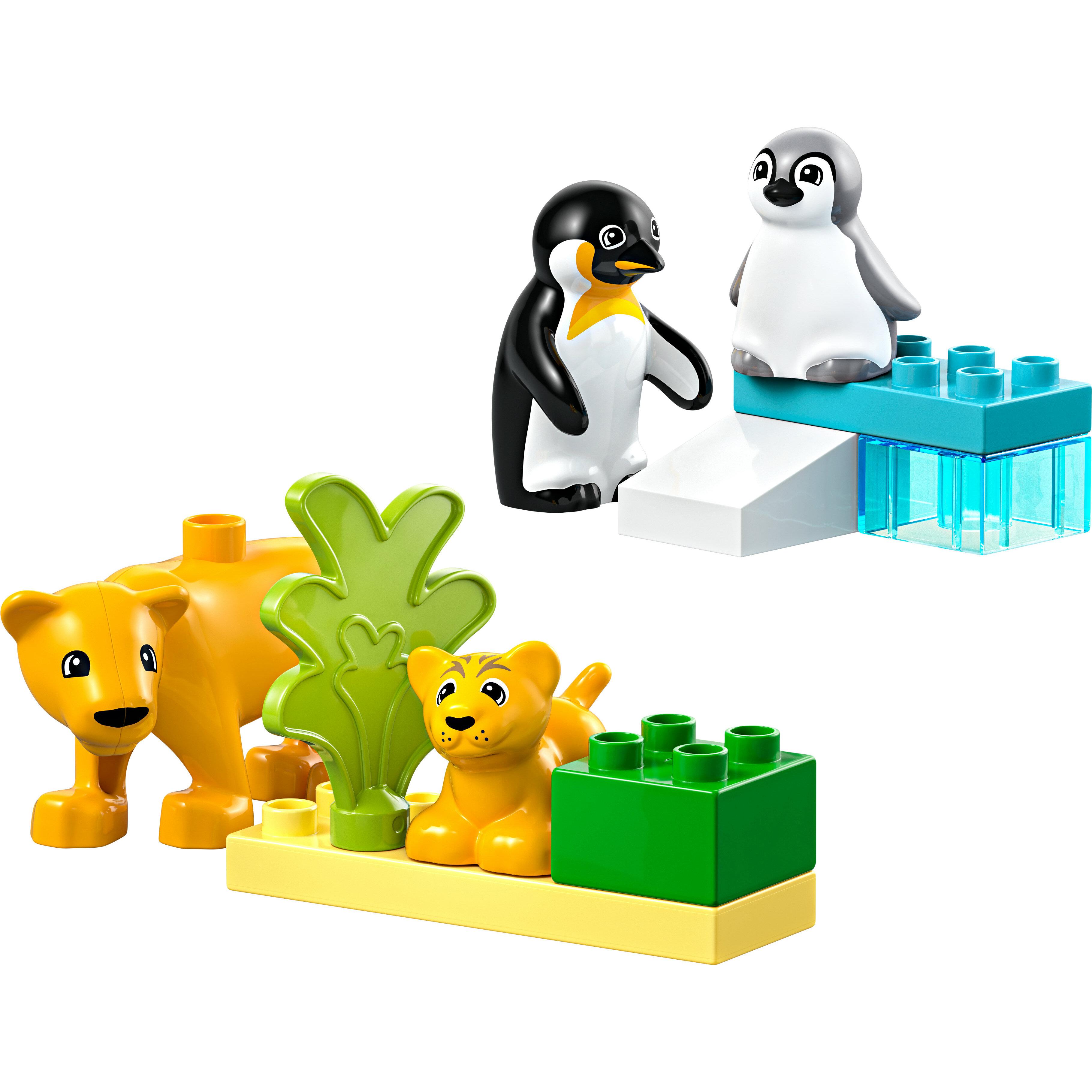 Voir la diapositive 2 : LEGO LEGO DUPLO Ma Ville 10442 Familles d’Animaux Sauvages : Pingouins et Lions - Jouet 2 ans