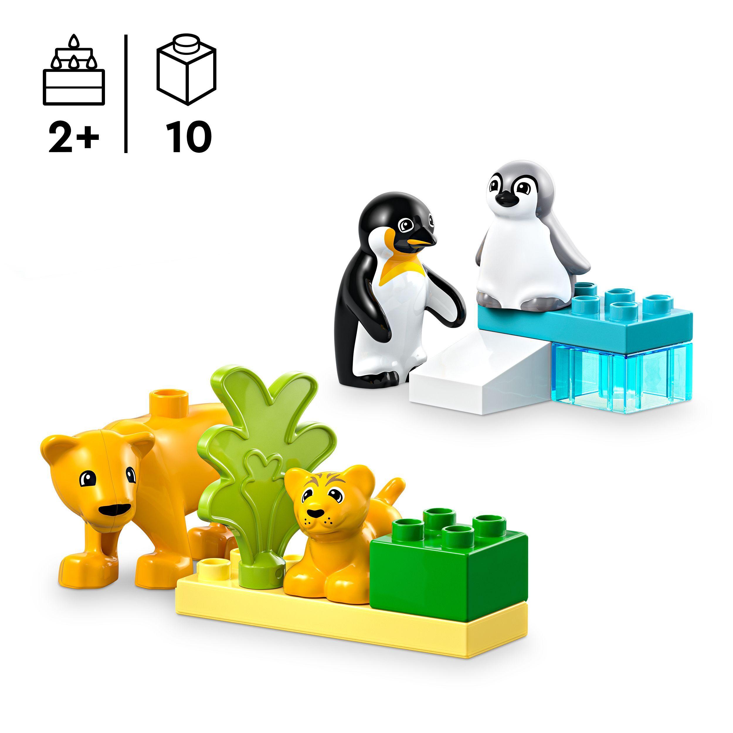 Voir la diapositive 3 : LEGO LEGO DUPLO Ma Ville 10442 Familles d’Animaux Sauvages : Pingouins et Lions - Jouet 2 ans