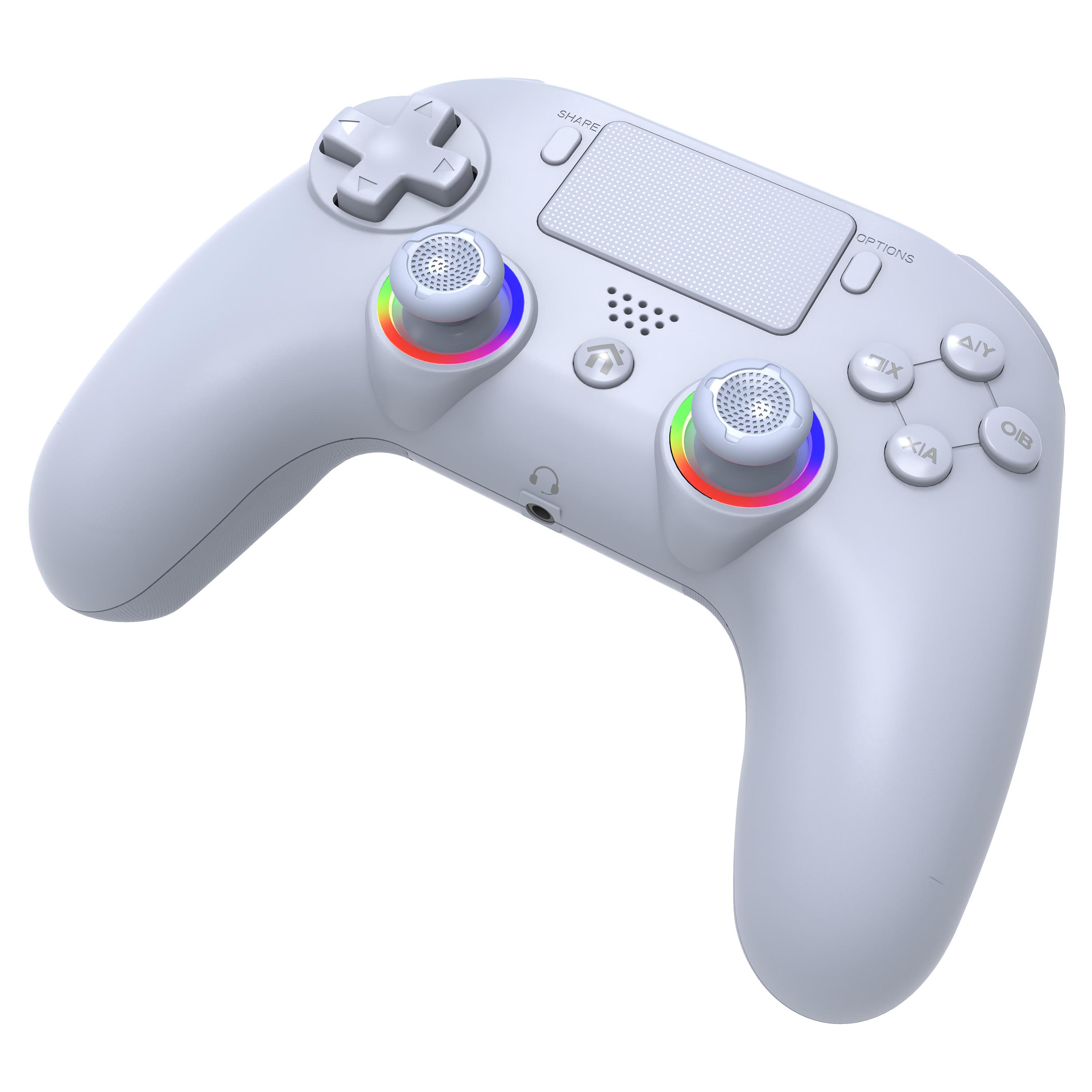 Voir la diapositive 2 : SUBSONIC Manette Sans Fil Led Rgb Ps4/PC - Blanc