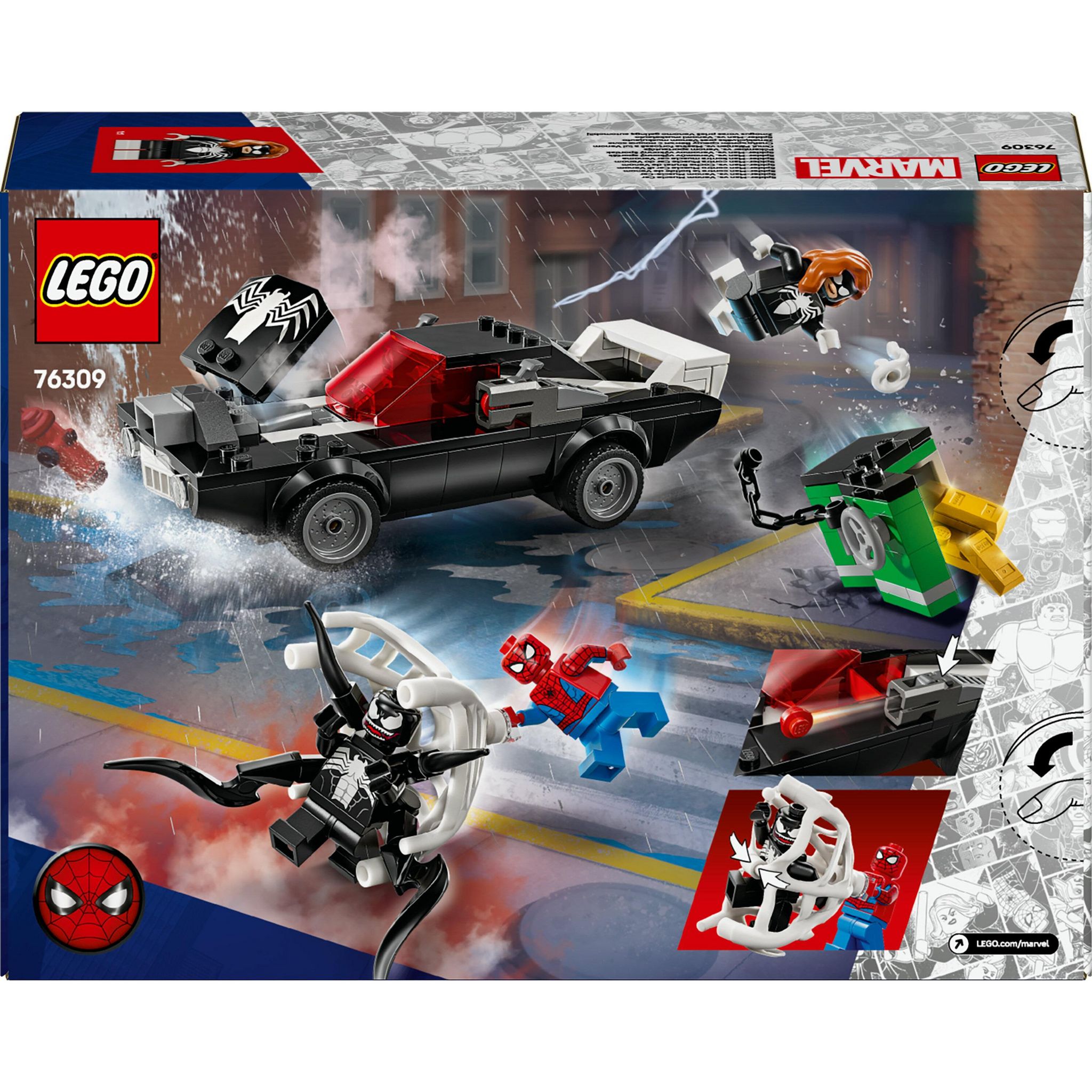 Voir la diapositive 8 : LEGO Marvel 76309 - Spider man contre le bolide de Venom