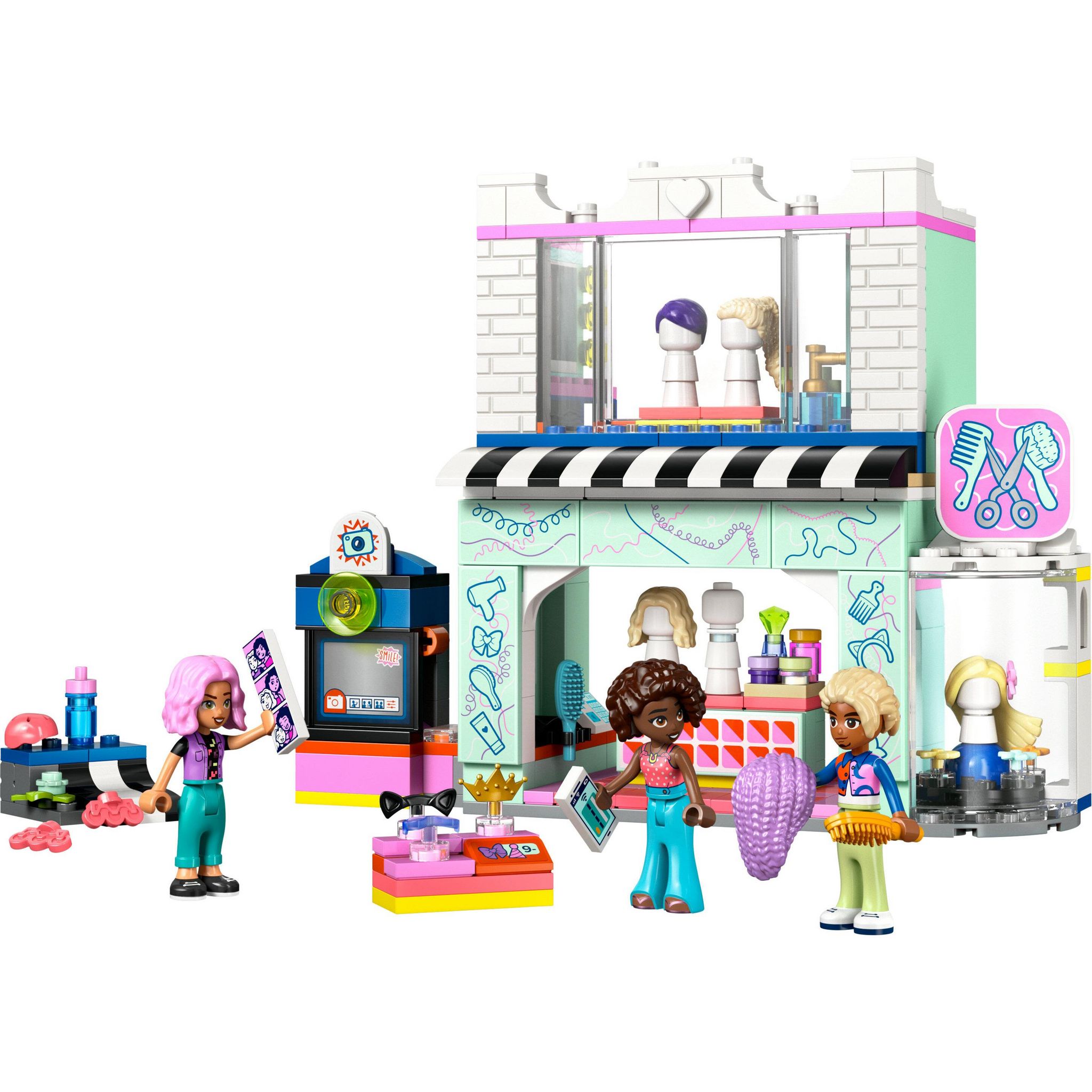 Voir la diapositive 2 : LEGO Friends 42662 - Salon de coiffure et la boutique d'Accessoires