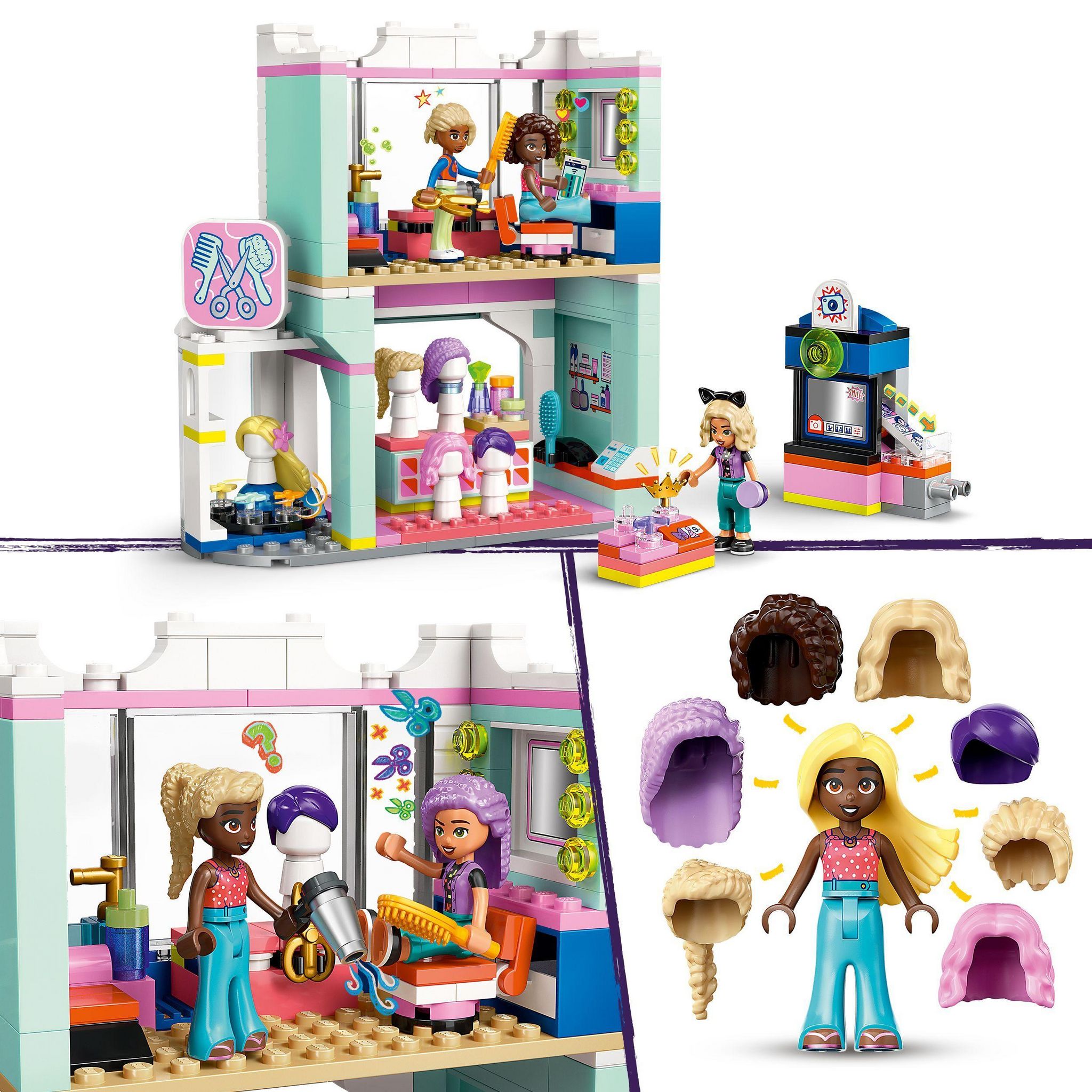 Voir la diapositive 4 : LEGO Friends 42662 - Salon de coiffure et la boutique d'Accessoires