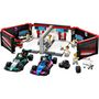 Voir la diapositive 2 : LEGO City 60444 - Garage de F1et voitures Mercedes AMG et Alpine