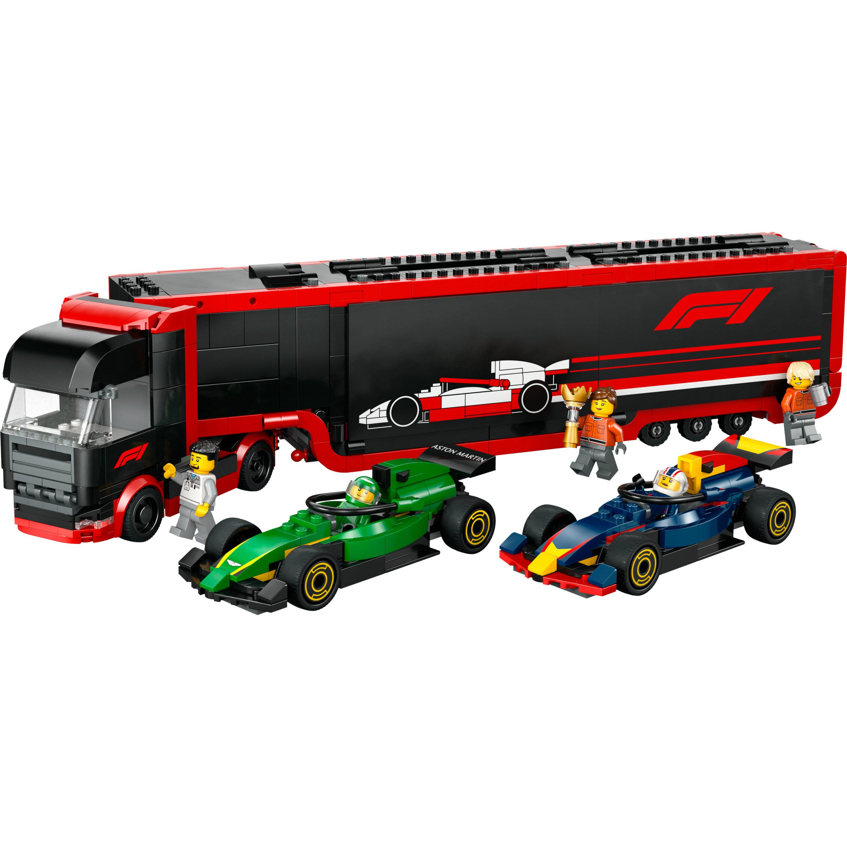 Voir la diapositive 2 : LEGO LEGO City 60445 Camion de F1 avec voitures de F1 RB20 et AMR24 - Jeu pour garçon dès 8 ans
