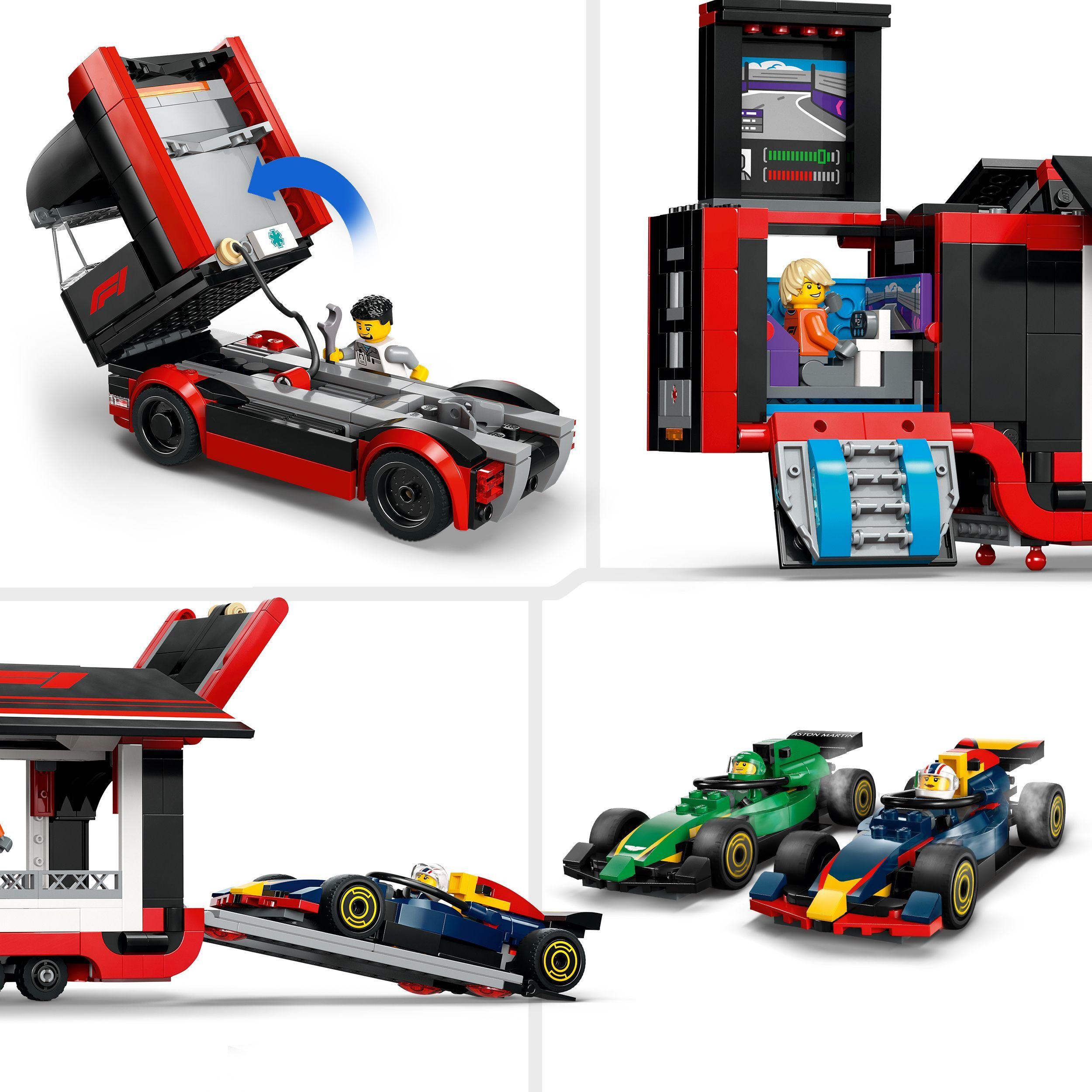 Voir la diapositive 5 : LEGO LEGO City 60445 Camion de F1 avec voitures de F1 RB20 et AMR24 - Jeu pour garçon dès 8 ans