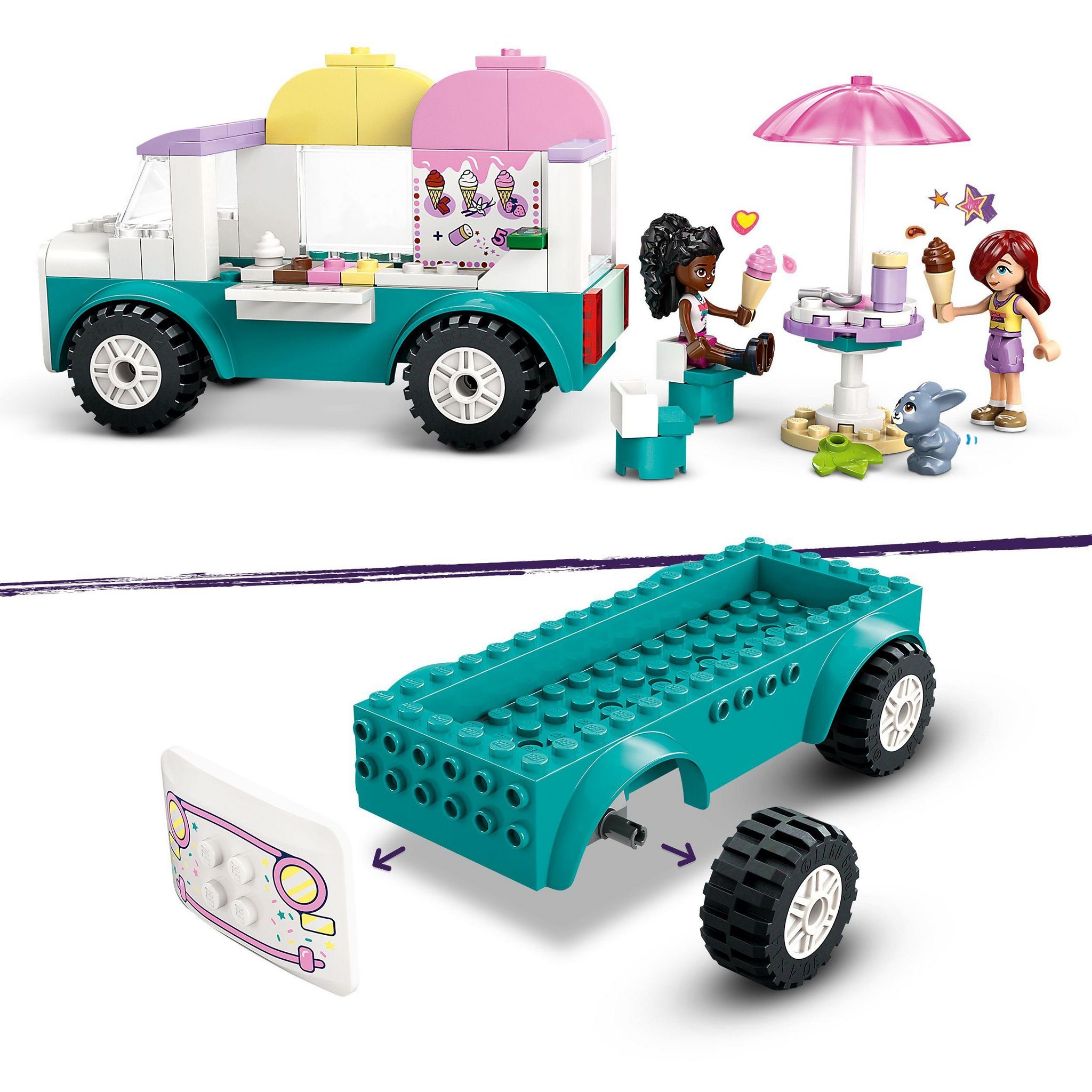 Voir la diapositive 4 : LEGO Friends 42644 - Camion de Glaces de HeartLake City