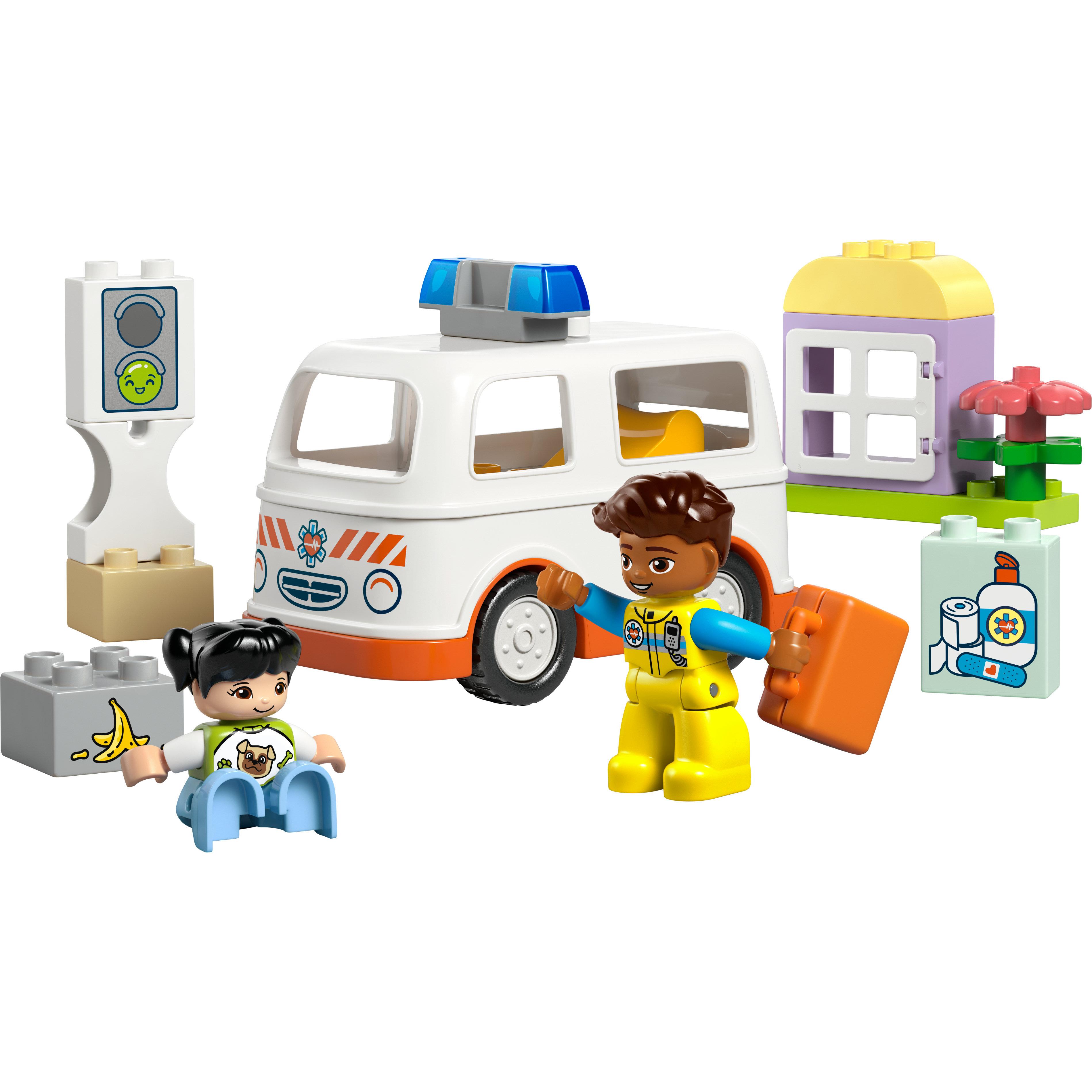 Voir la diapositive 2 : LEGO LEGO DUPLO 10447 L’Ambulance et le Chauffeur - Jouet Interactif pour les Enfants dès 2 ans