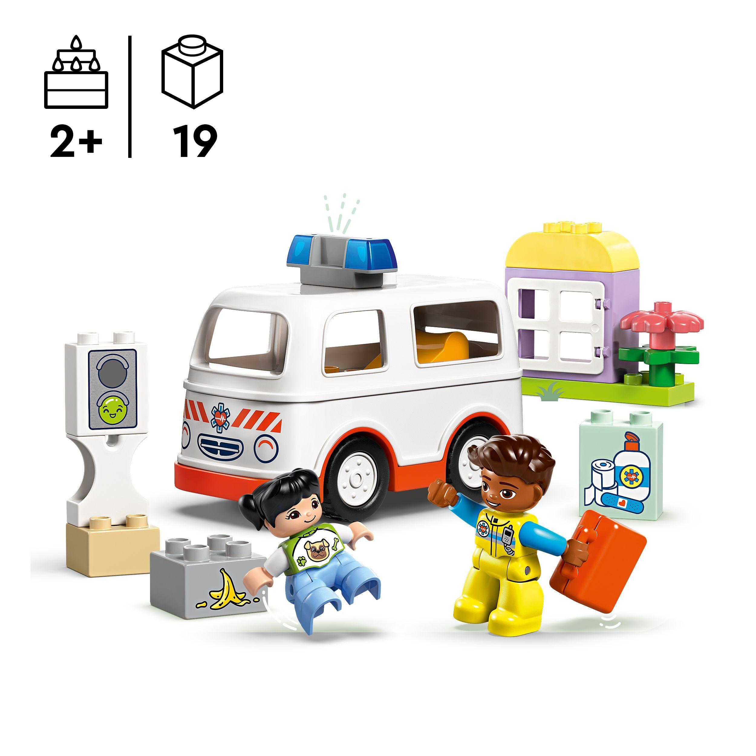 Voir la diapositive 3 : LEGO LEGO DUPLO 10447 L’Ambulance et le Chauffeur - Jouet Interactif pour les Enfants dès 2 ans