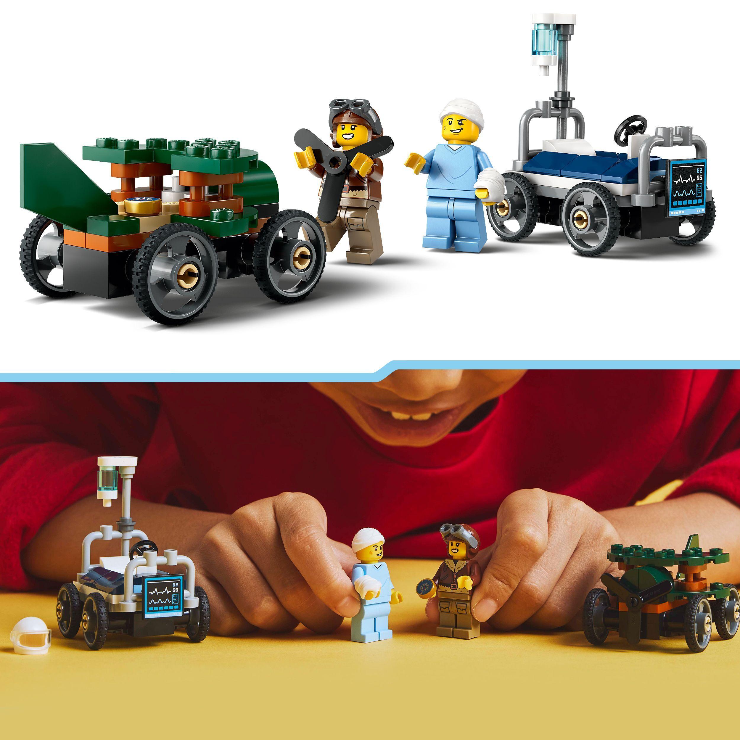 Voir la diapositive 5 : LEGO City 60459 - Pack de bolides de course : Avion contre lit d'Hôpital