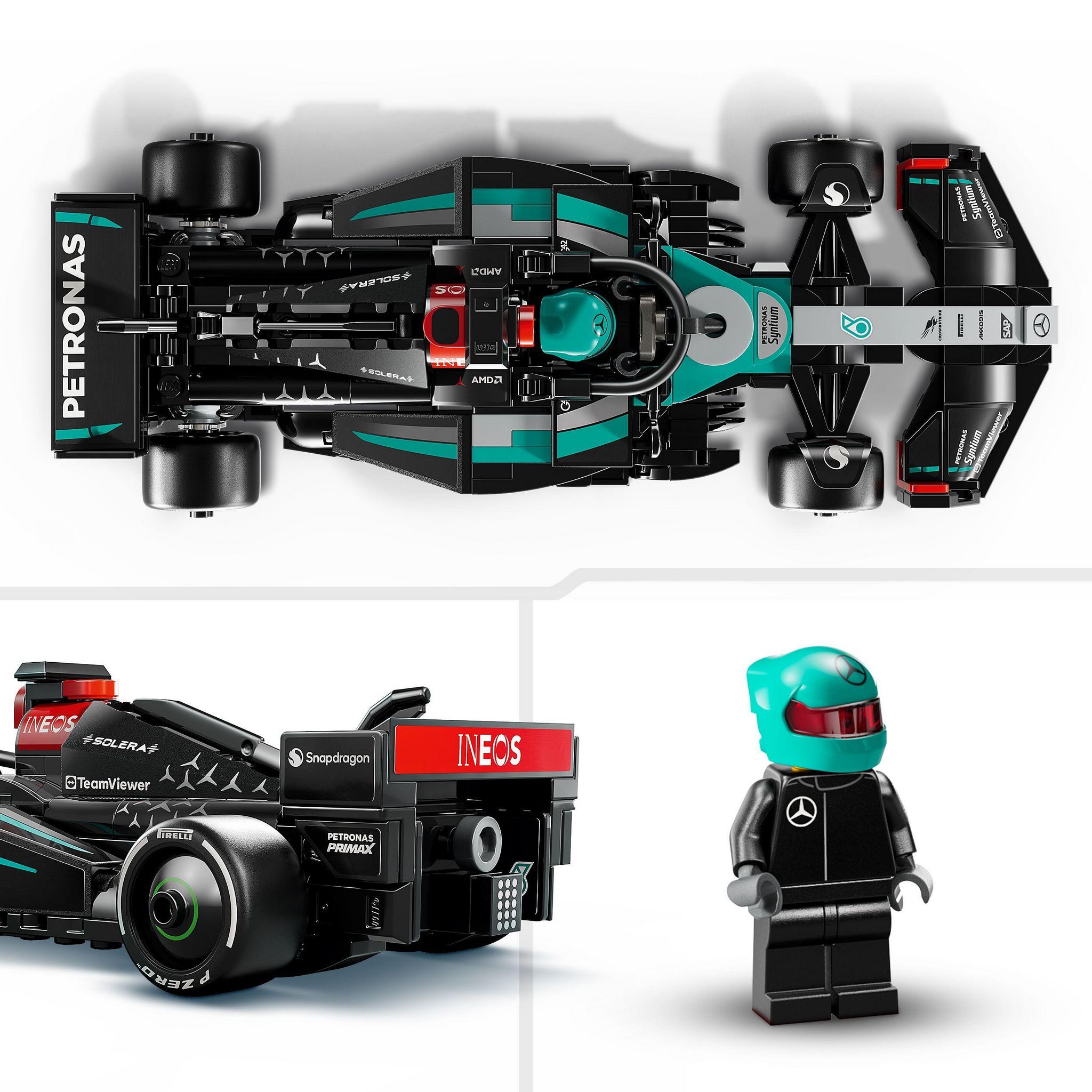 Voir la diapositive 5 : LEGO Speed Champions 77244 - Voiture F1 Mercedes AMG Petronas  W15 E Performance