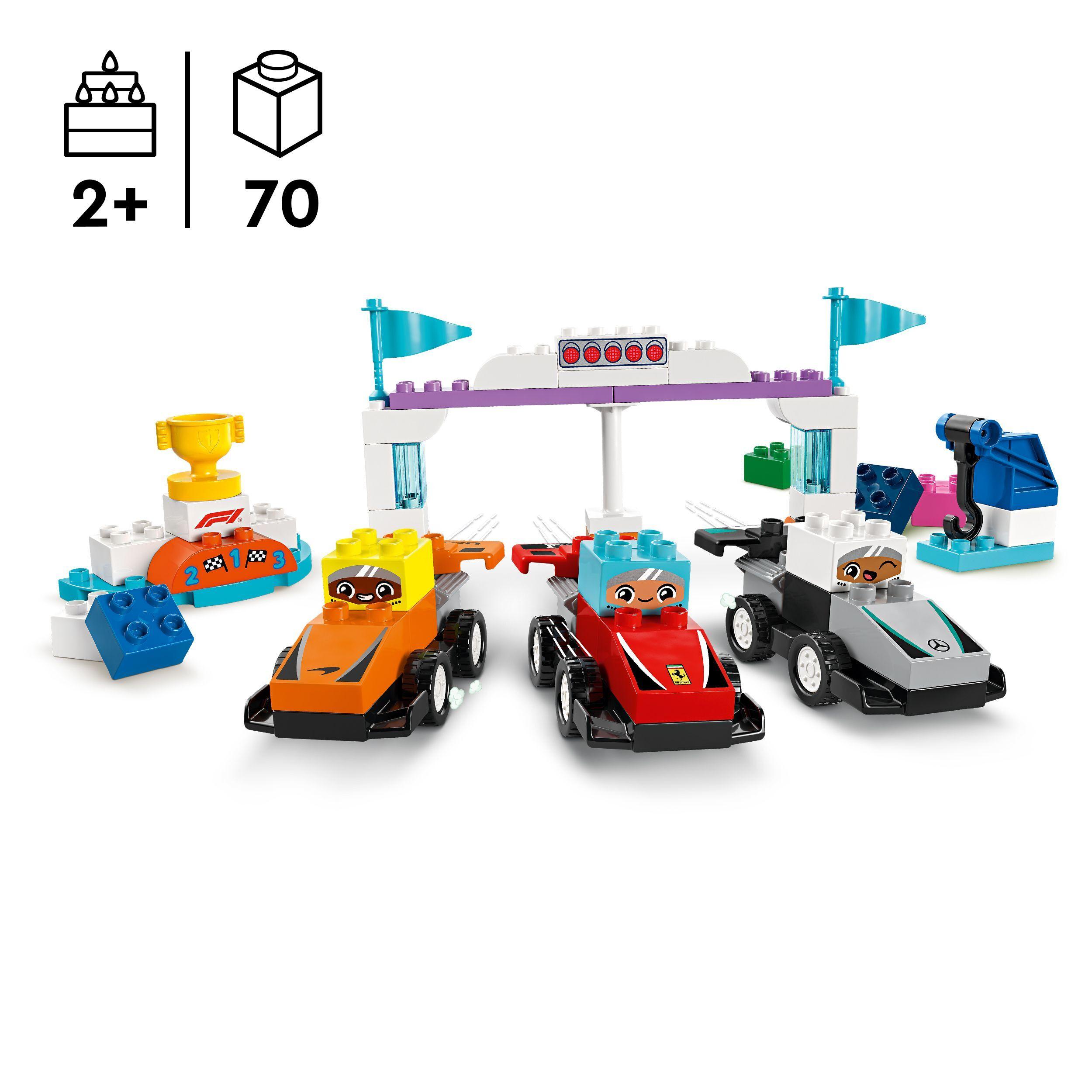 Voir la diapositive 3 : LEGO LEGO DUPLO Ma ville 10445 Voitures de Course et Pilotes d’une Écurie de F1 - Jouet 2 ans
