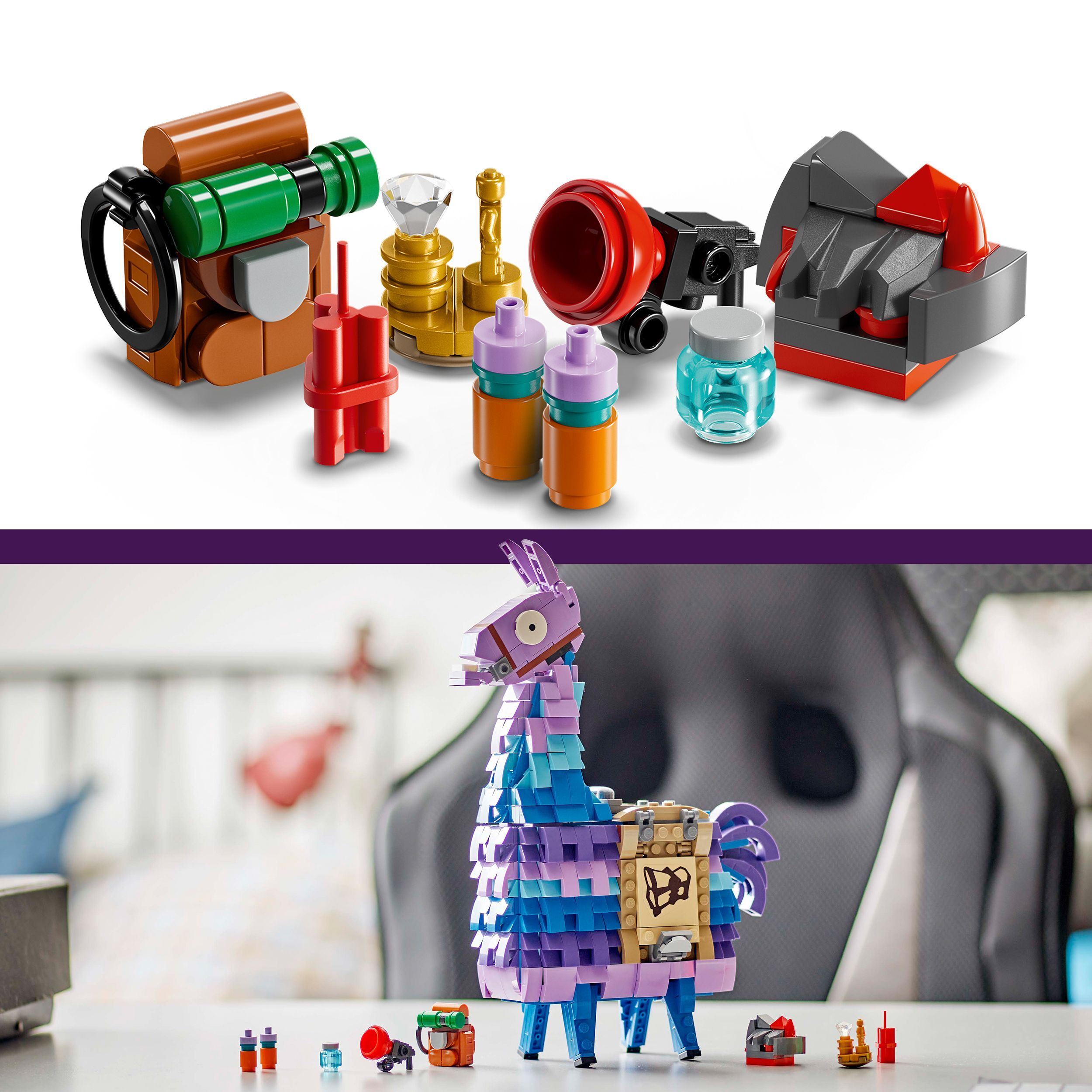 Voir la diapositive 5 : LEGO Fortnite 77071 Lama de ravitaillement - Figurine inspirée du jeu vidéo pour ados
