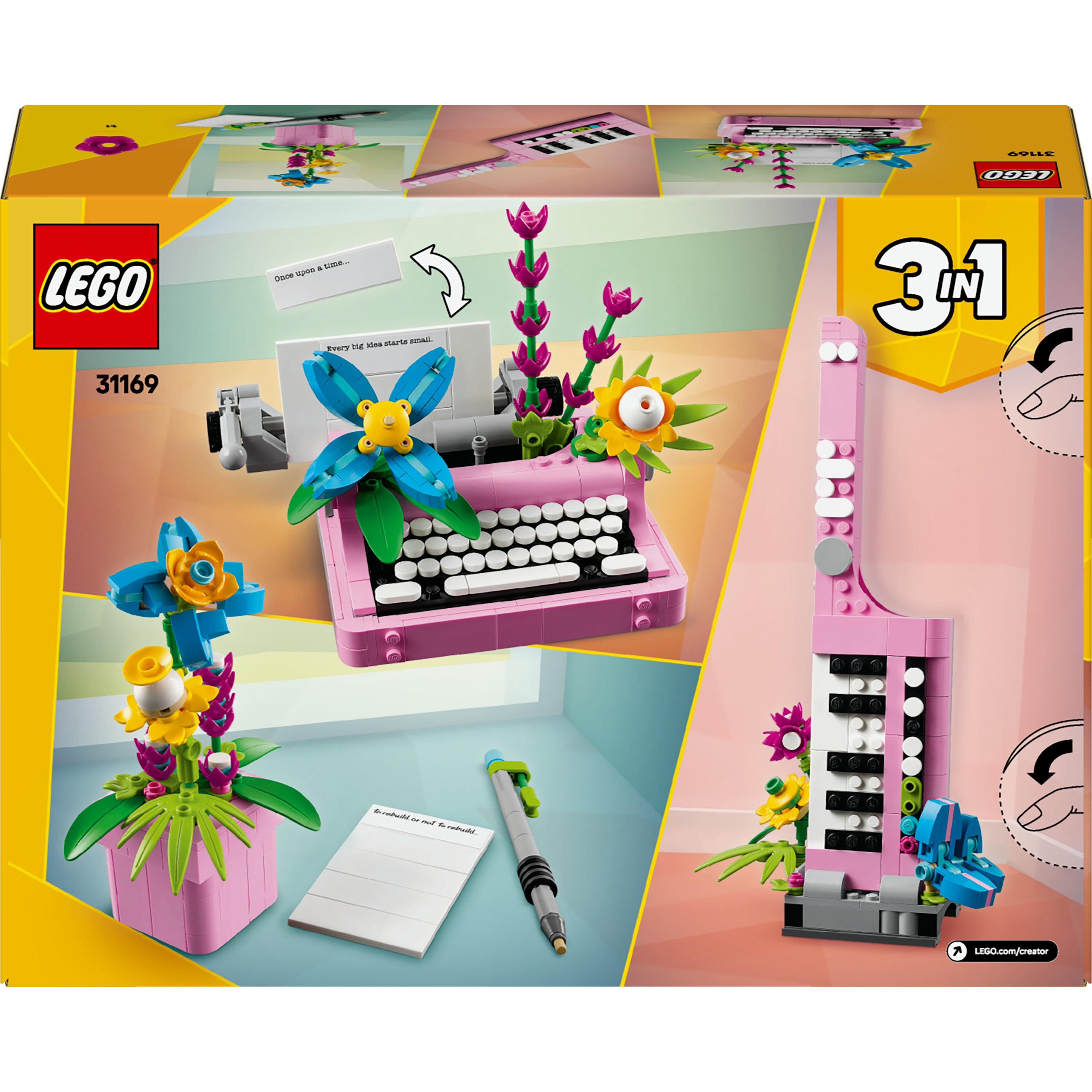 Voir la diapositive 8 : LEGO LEGO Creator 31169 3-en-1 La Machine à Écrire avec des Fleurs - Jeu Fille ou Garçon 8 ans