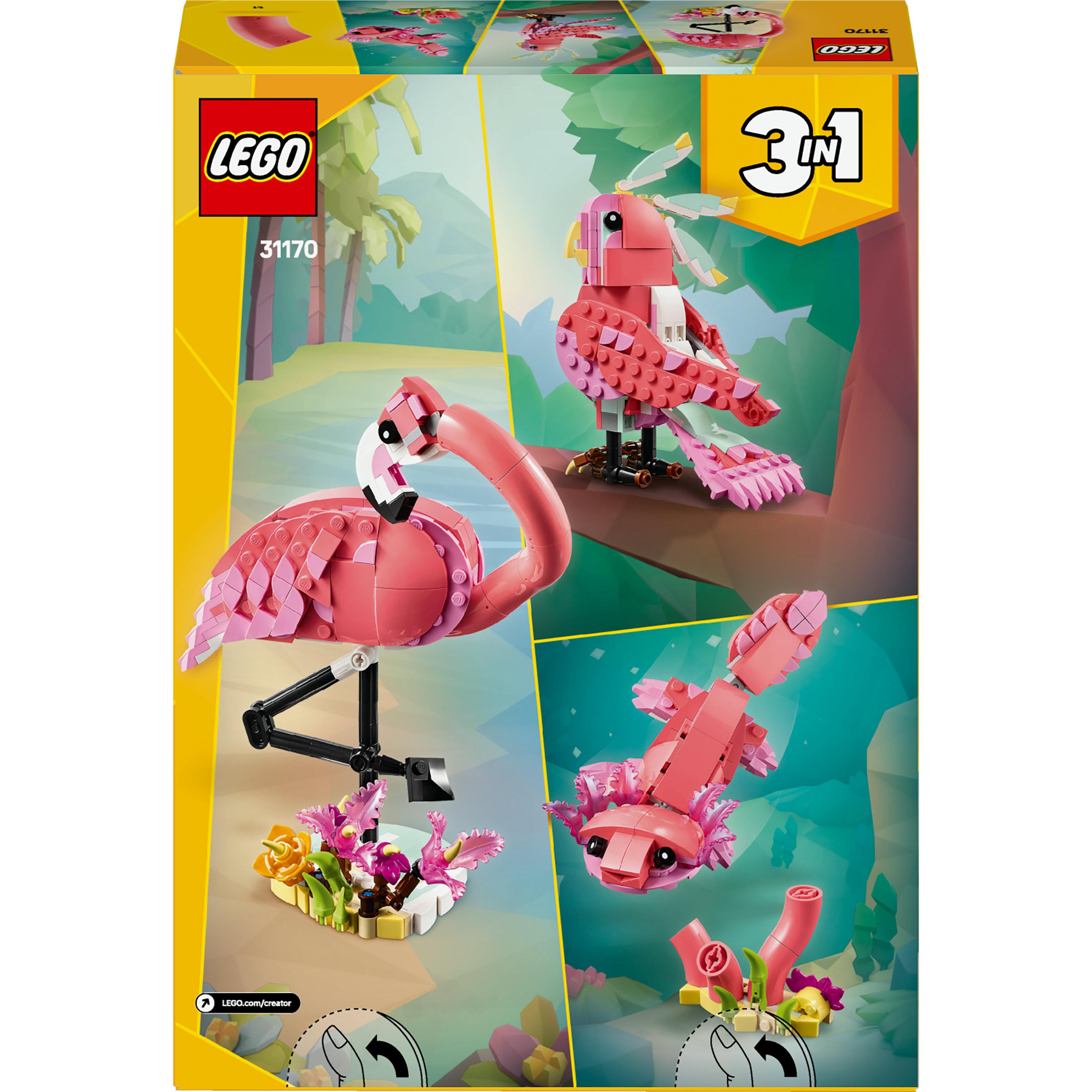 Voir la diapositive 3 : LEGO Creator 31170 3-en-1 Animaux Sauvages : le Flamant Rose - Jeu Fille ou Garçon 8 ans