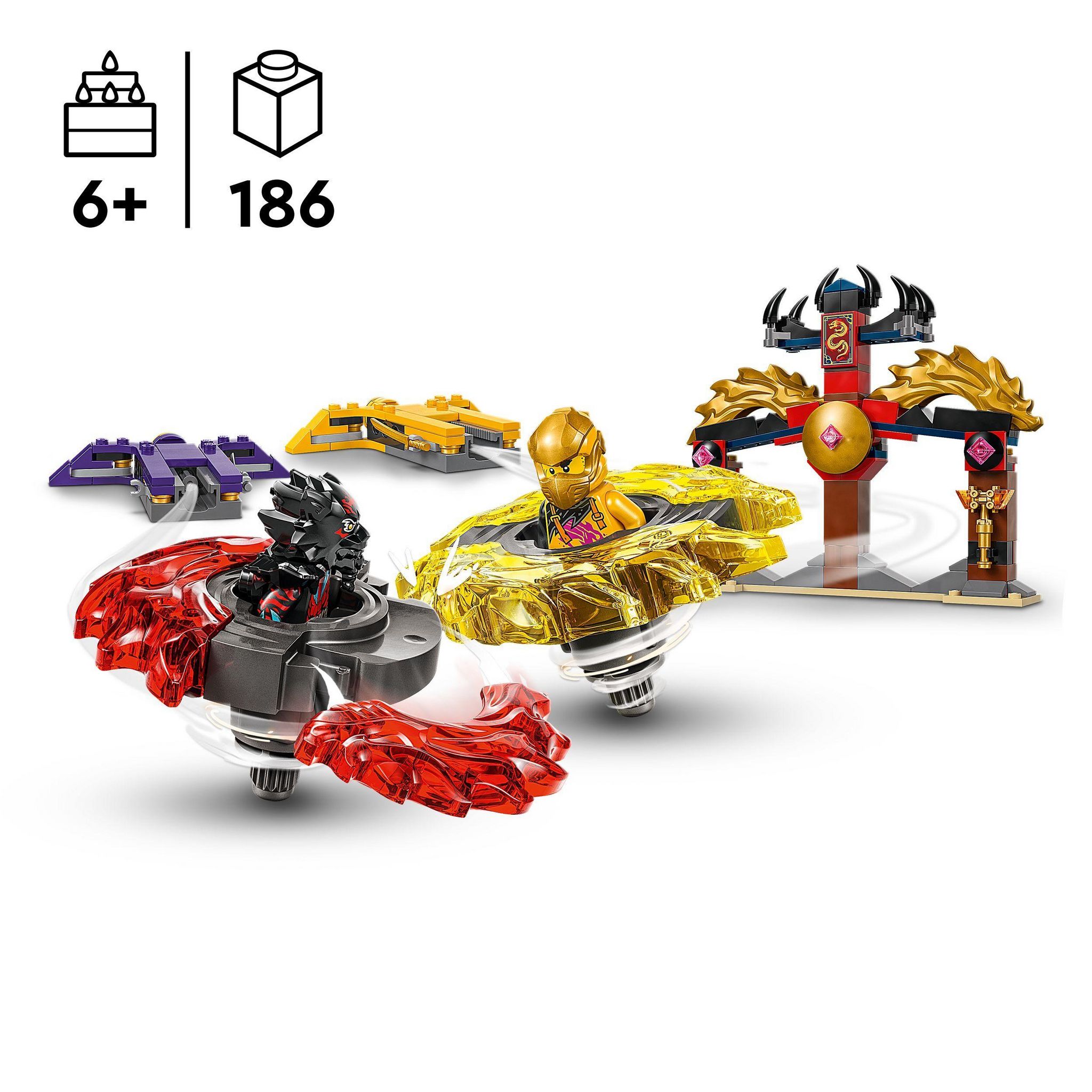Voir la diapositive 3 : LEGO Ninjago 71826 - Pack de combat Spinjitzu du dragon