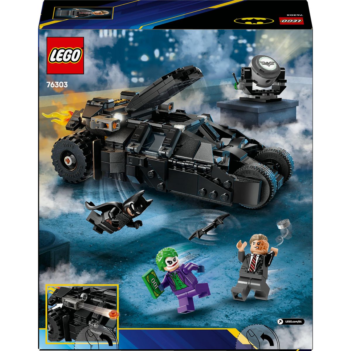 LEGO DC Comics 76303 - La Batmobile Tumbler de Batman contre le double face de Joker