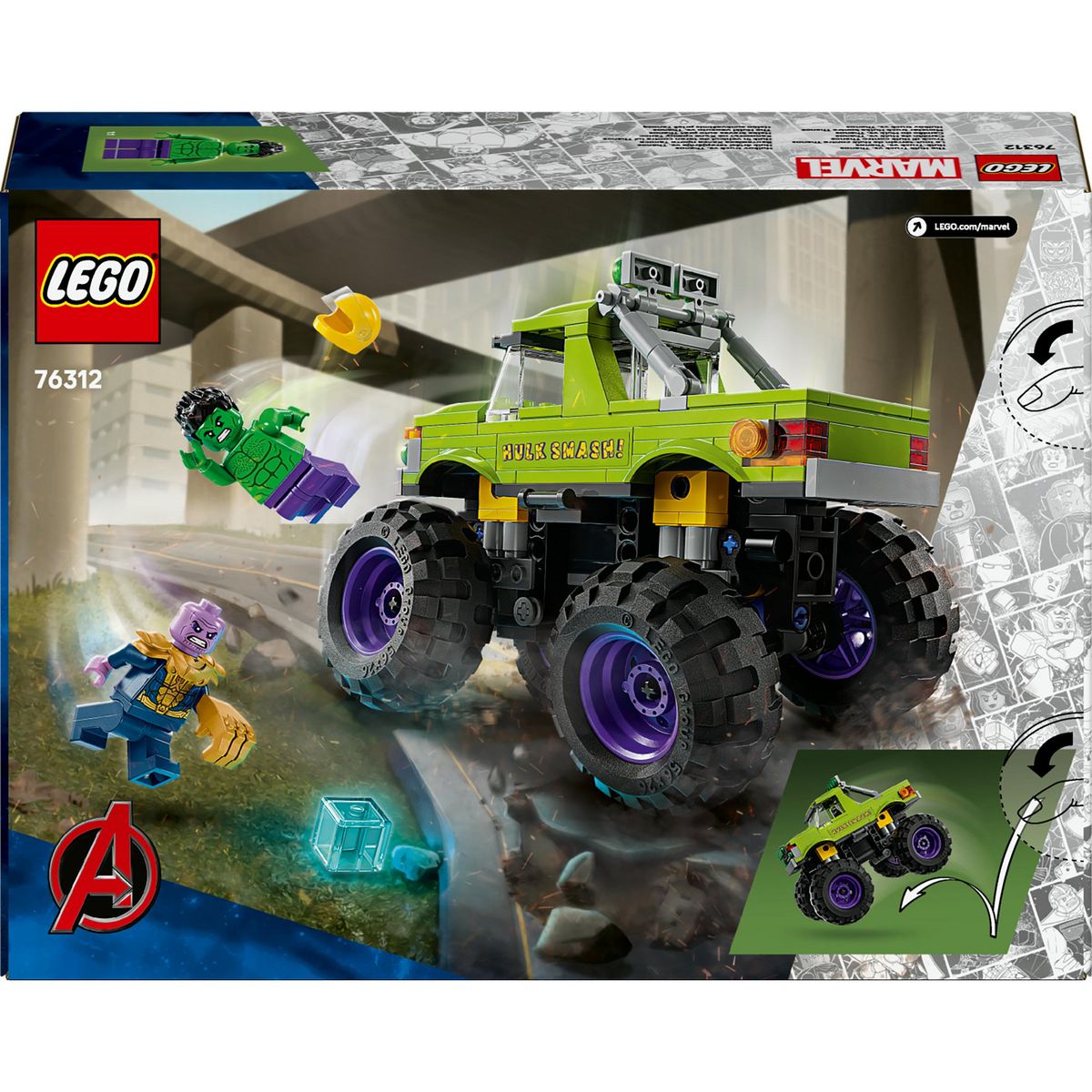 LEGO Marvel 76312 - Le Tout Terrain de Hulk contre Thanos