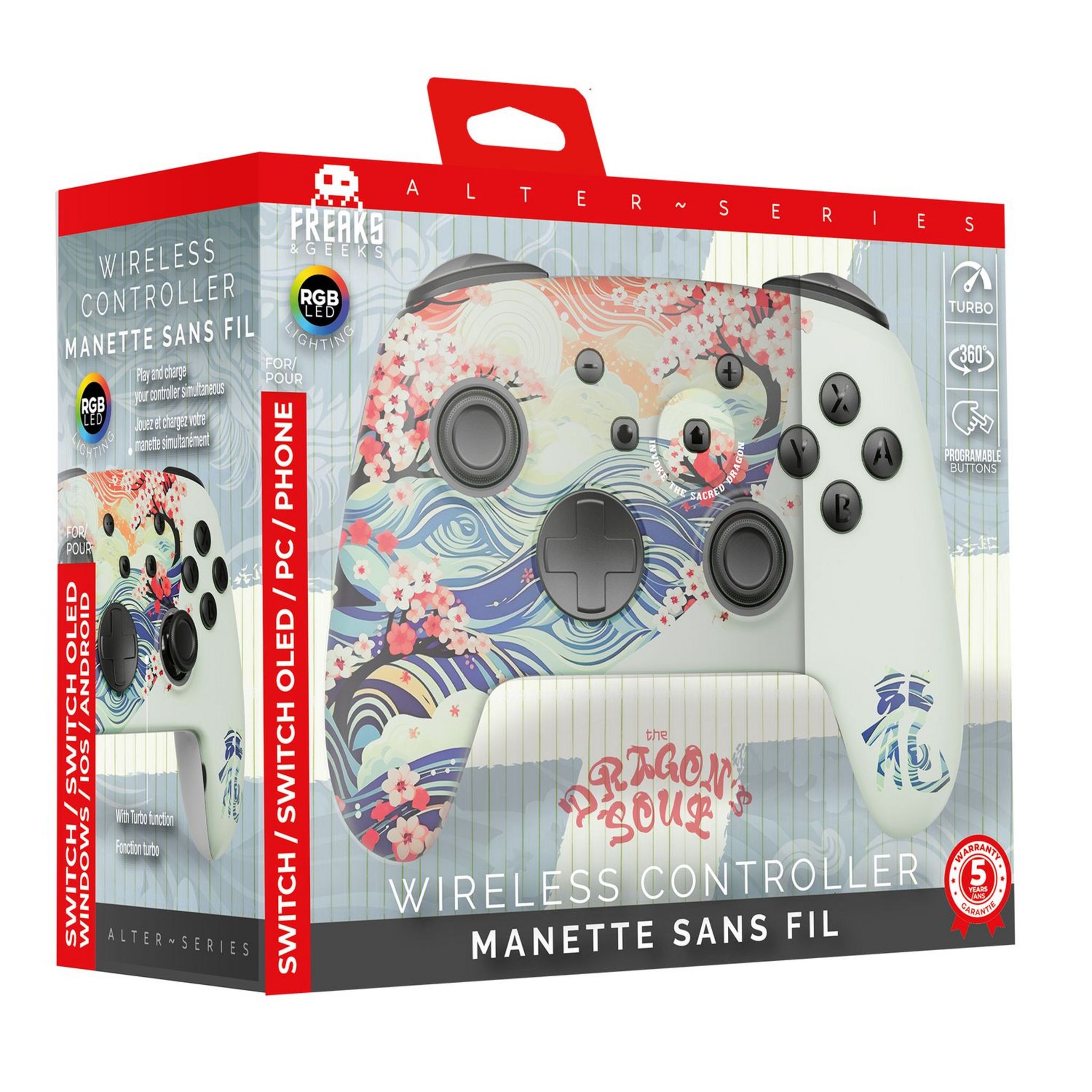 Voir la diapositive 2 : Manette Sans Fil RGB Dragon's Soul Nintendo Switch / PC