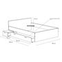 Voir la diapositive 4 : Lit double avec rangements 140X190 cm 1 chevet 1 tiroir BLAST