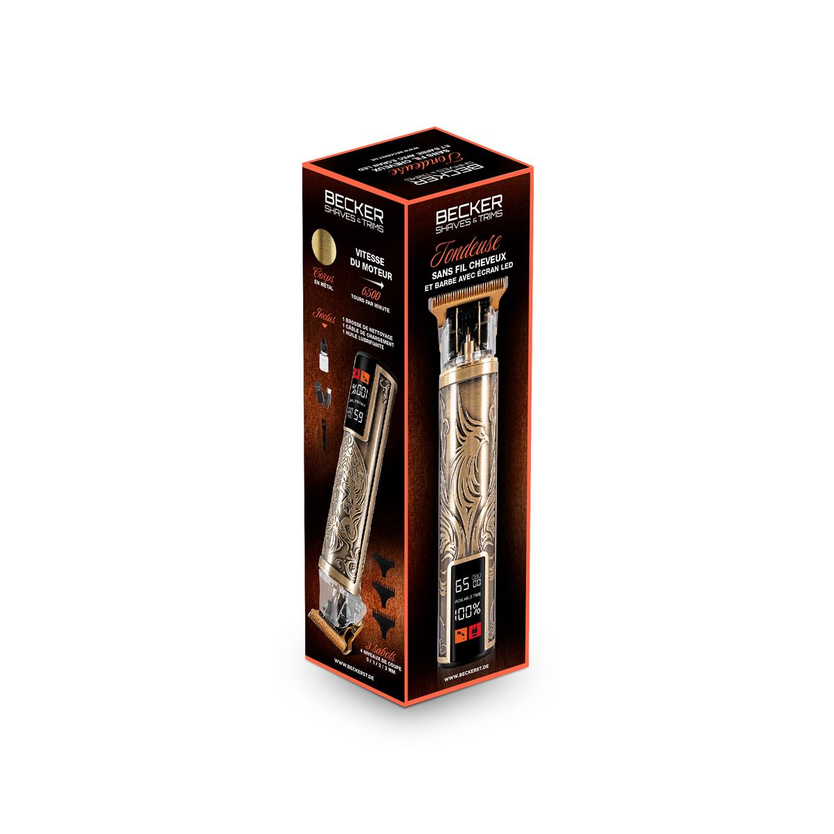 BECKER SHAVES & TRIMS Tondeuse cheveux et barbe PHOENIX GOLD - Or