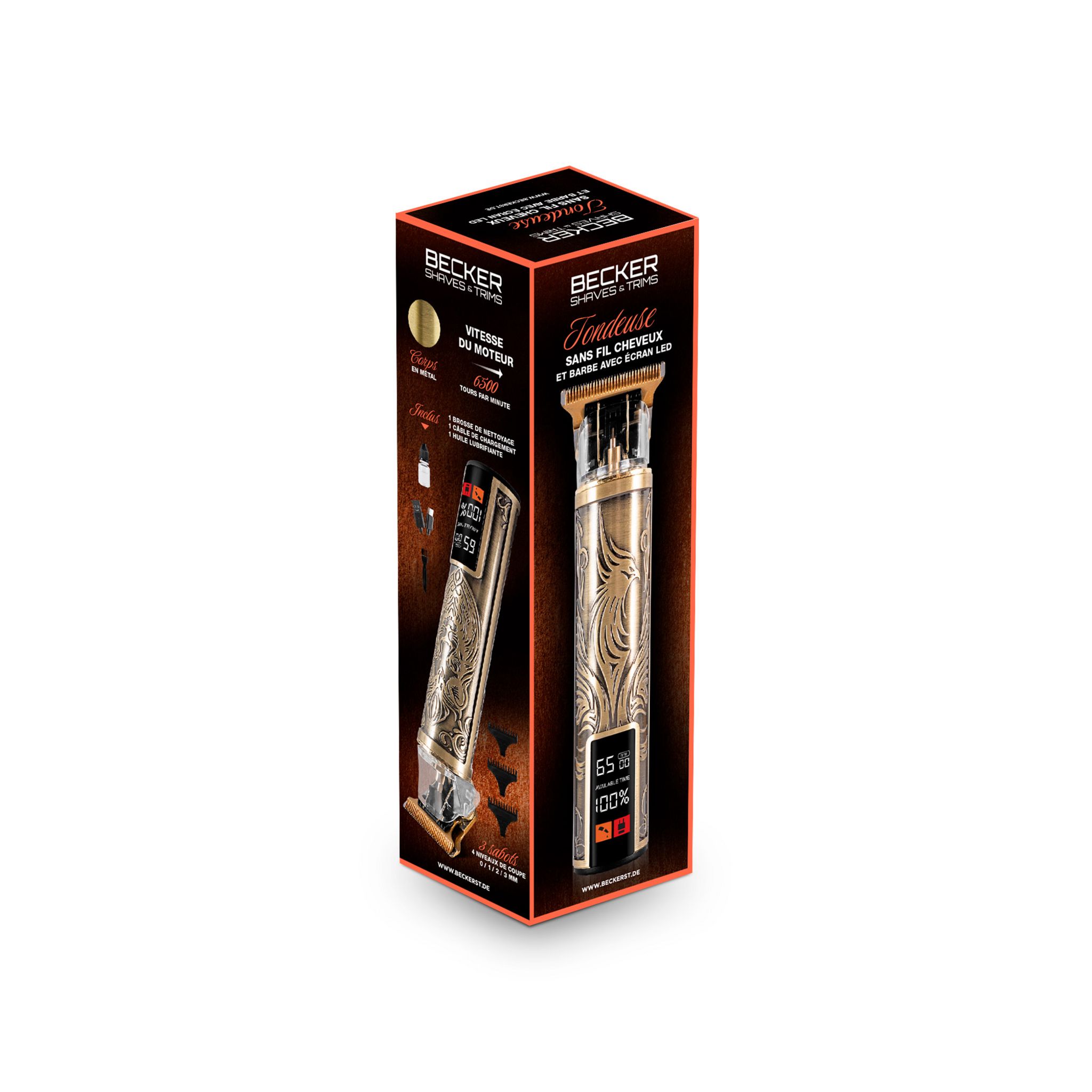 Voir la diapositive 14 : BECKER SHAVES & TRIMS Tondeuse cheveux et barbe PHOENIX GOLD - Or