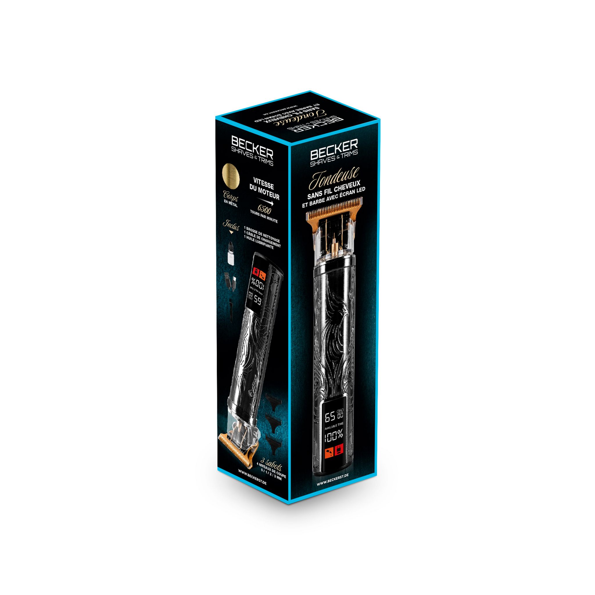 Voir la diapositive 11 : BECKER SHAVES & TRIMS Tondeuse cheveux et barbe PHOENIX BLACK - Noir