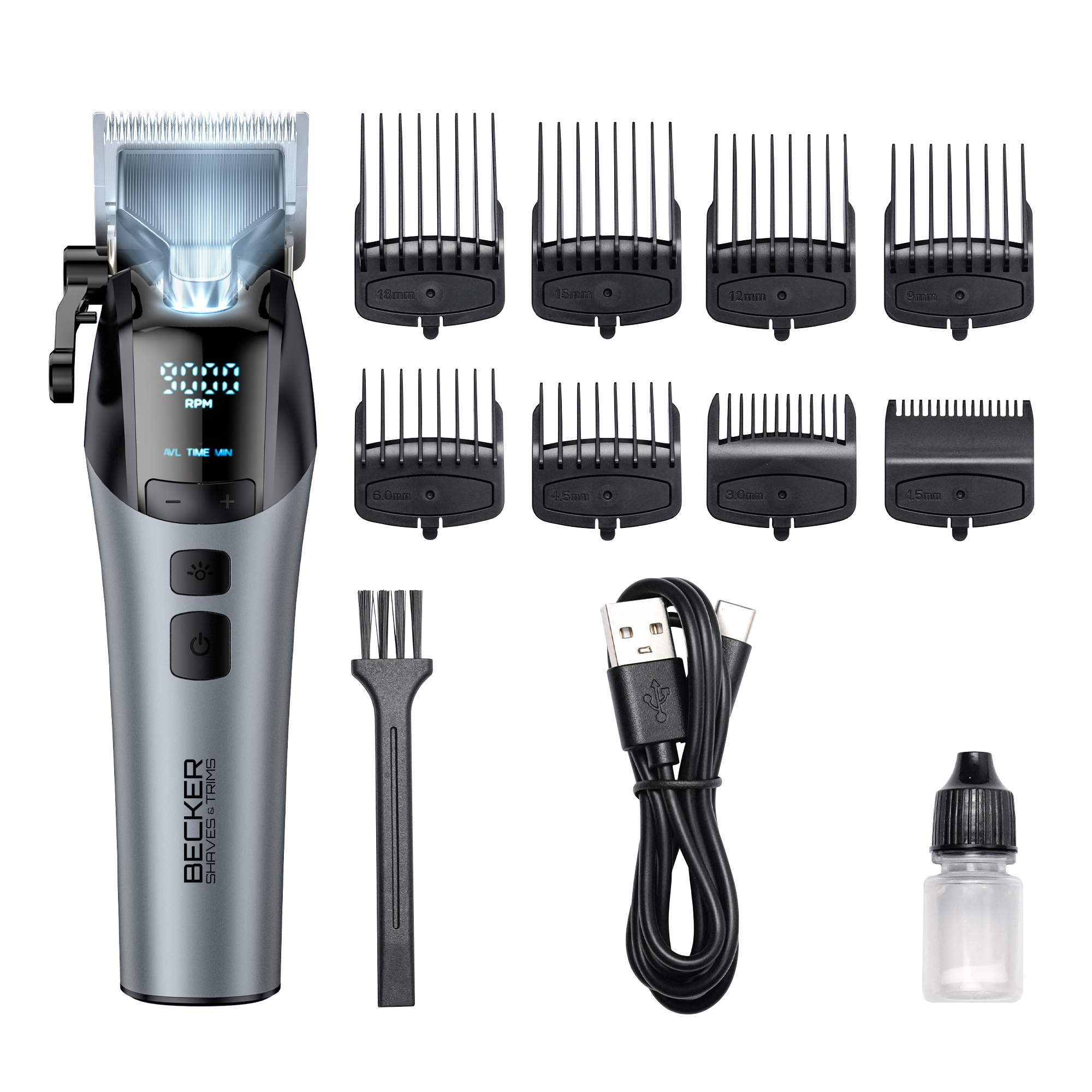 Voir la diapositive 9 : BECKER SHAVES & TRIMS Tondeuse Pro X STRIM - Gris
