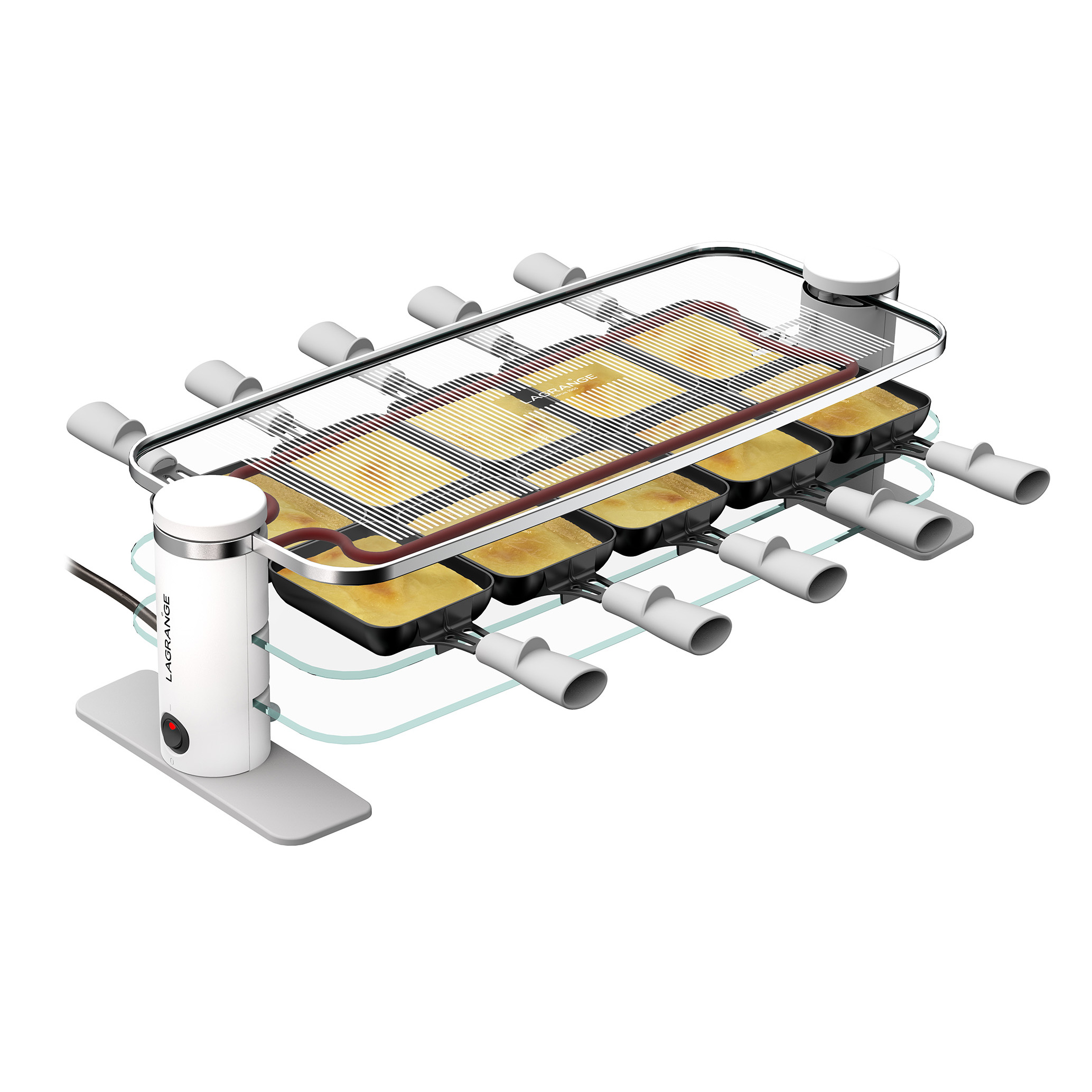 Voir la diapositive 2 : LAGRANGE Appareil à raclette 79901 - Blanc