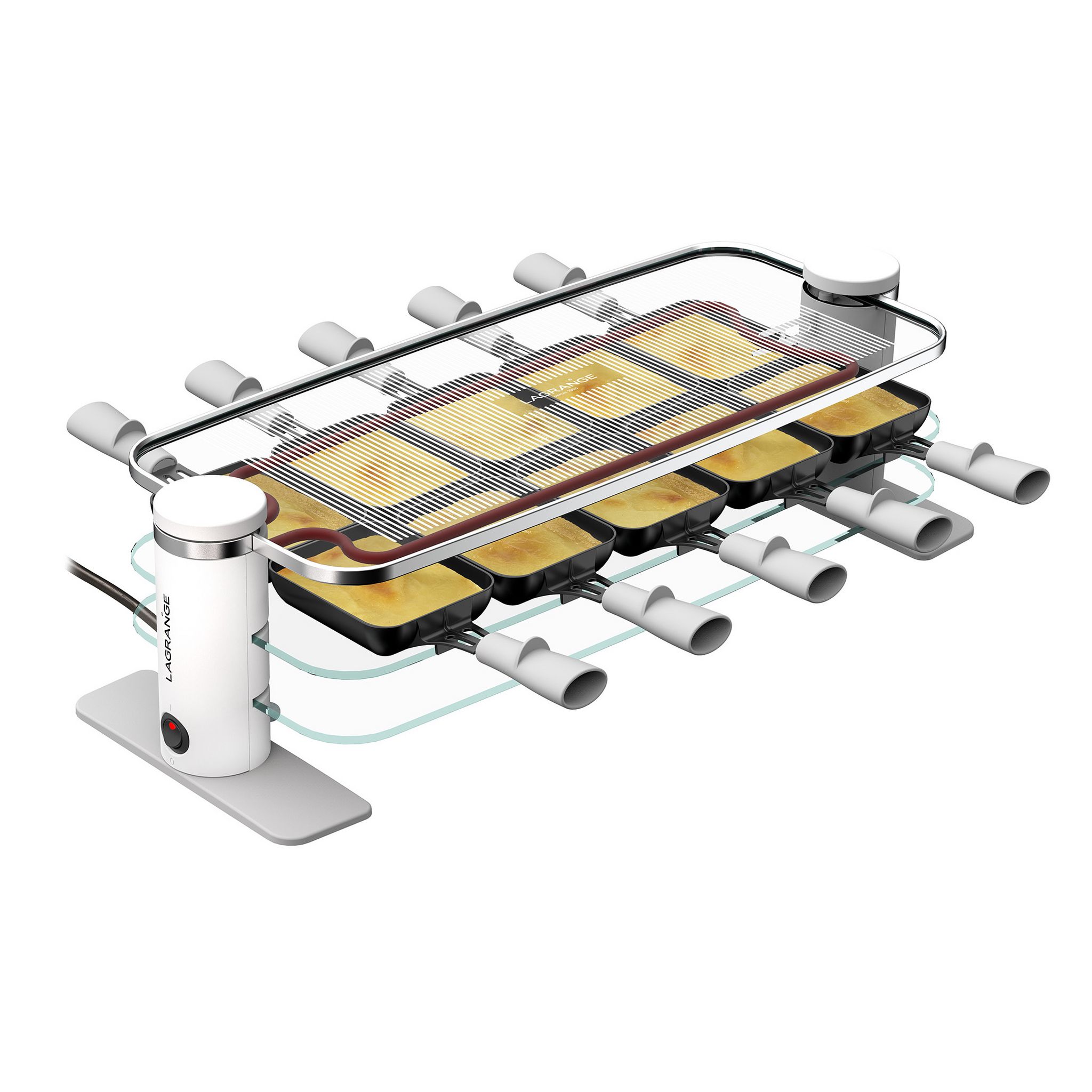 Voir la diapositive 2 : LAGRANGE Appareil à raclette 79901 - Blanc