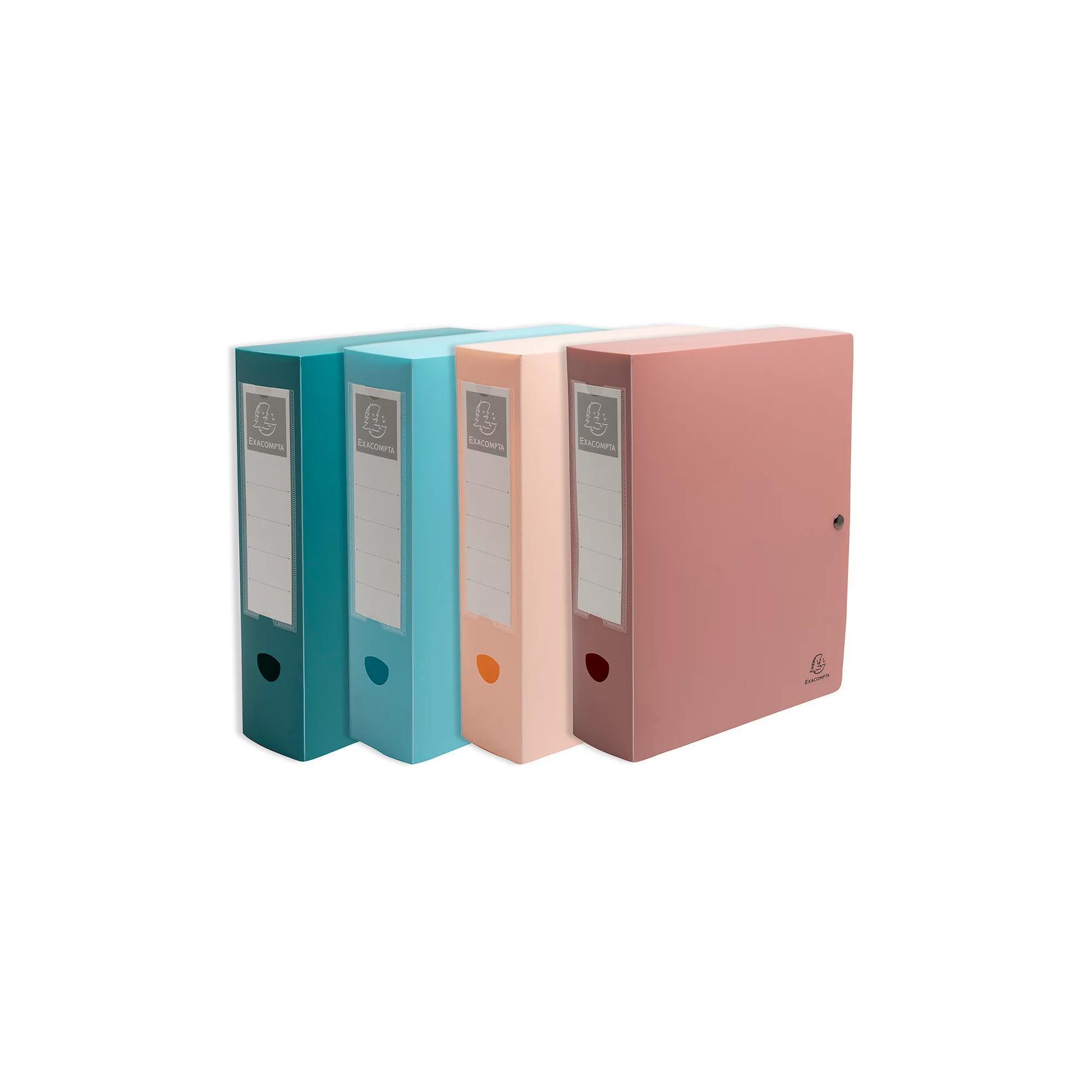 EXACOMPTA Boîte de Classement à Pression – Polypropylène Recyclé, Dos 80 mm