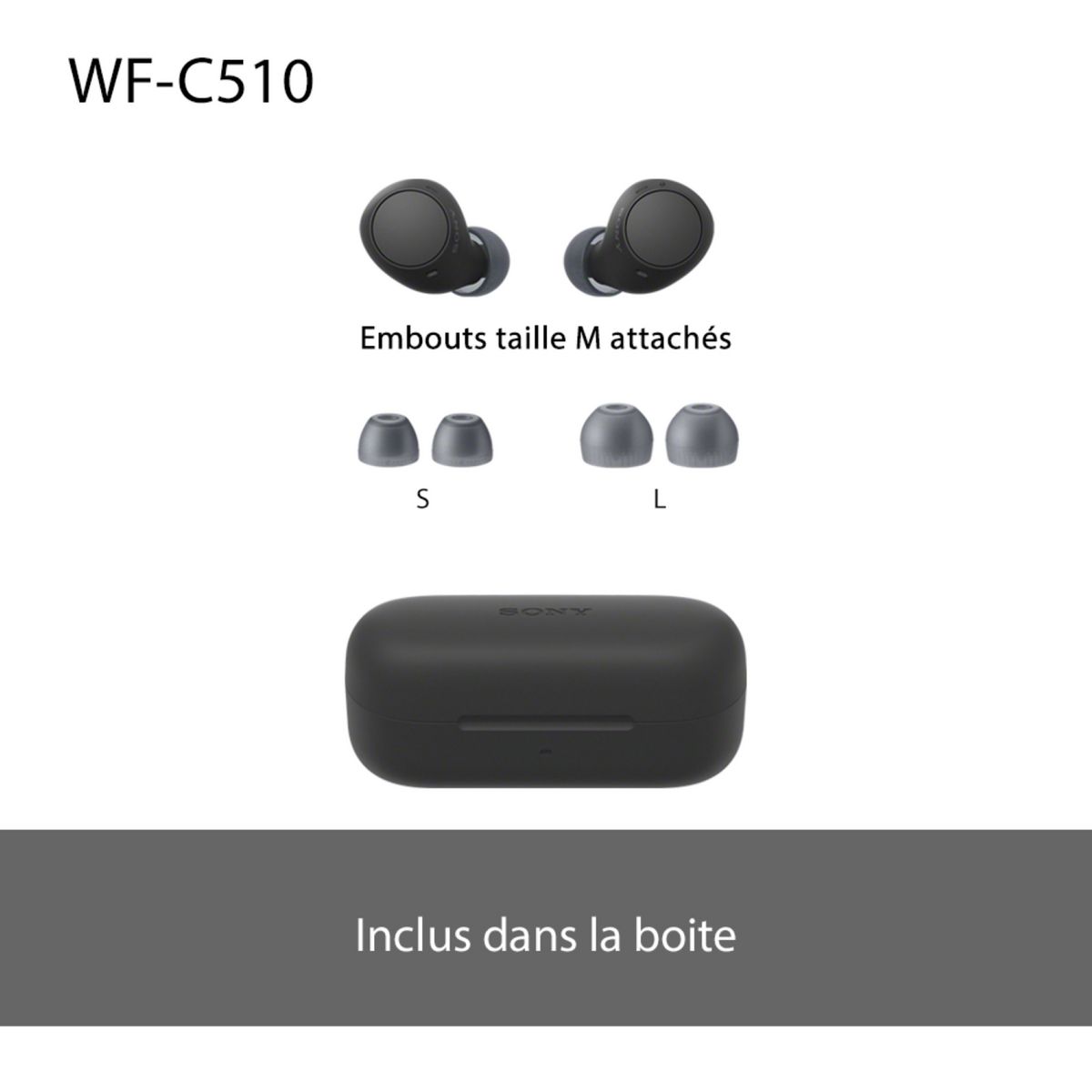 SONY Écouteurs WF C510 - Noir