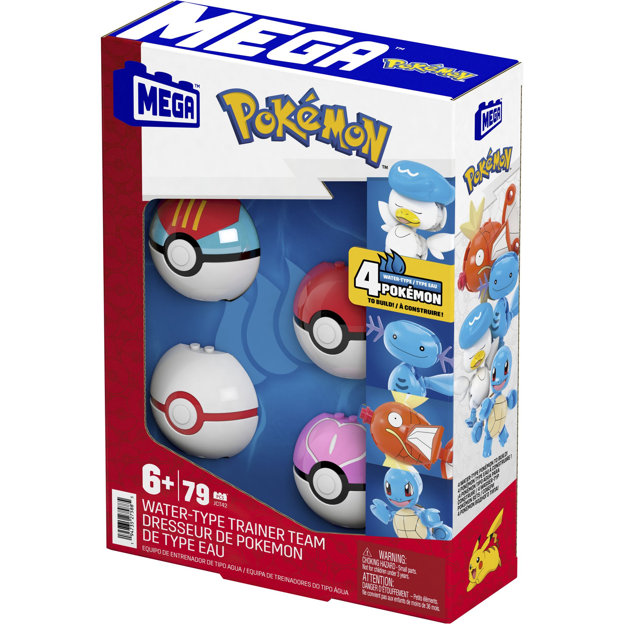 Voir la diapositive 4 : MATTEL Dresseur de Pokemon de type Eau - Construction Mega
