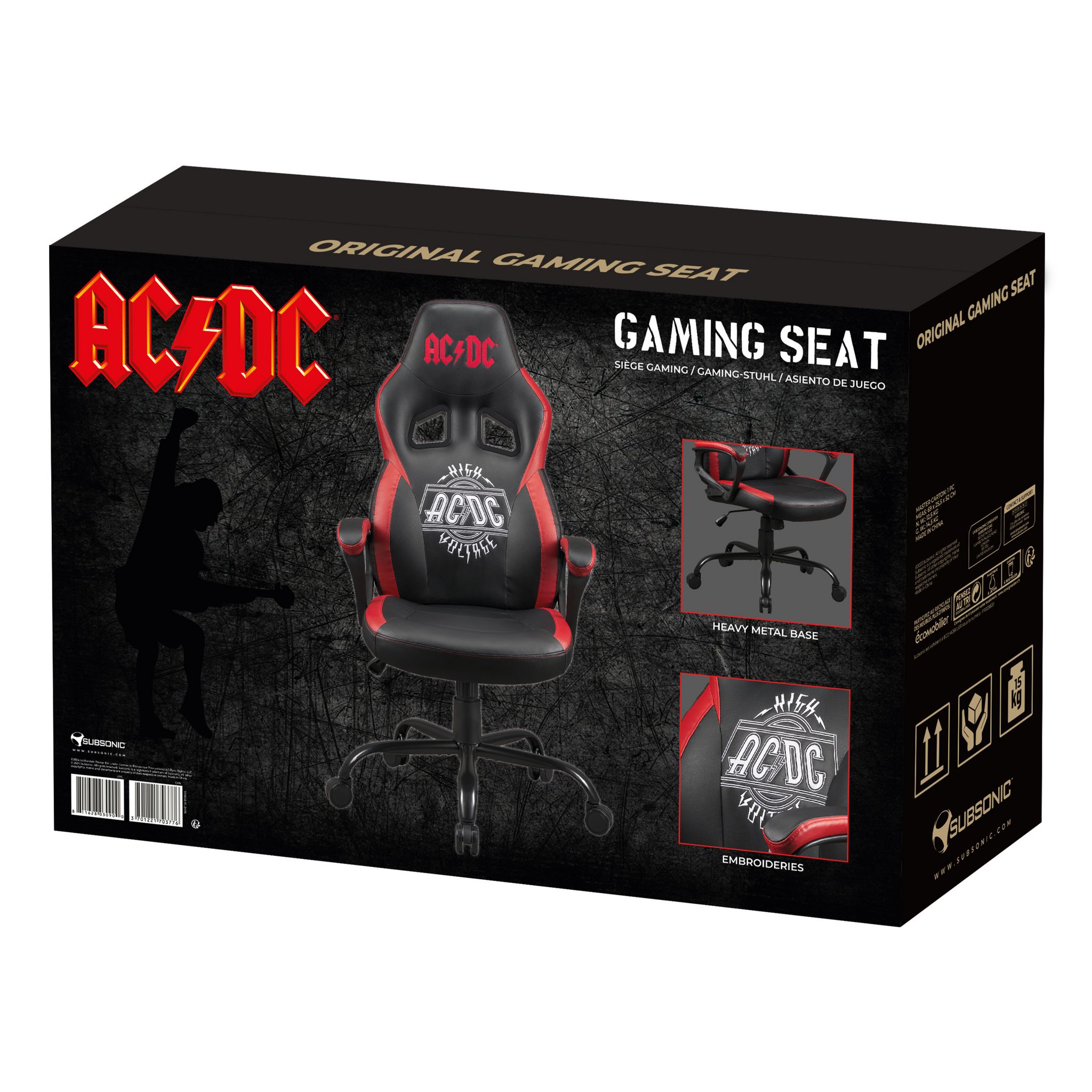 Voir la diapositive 10 : Siege Gaming AC/DC Noir et Rouge