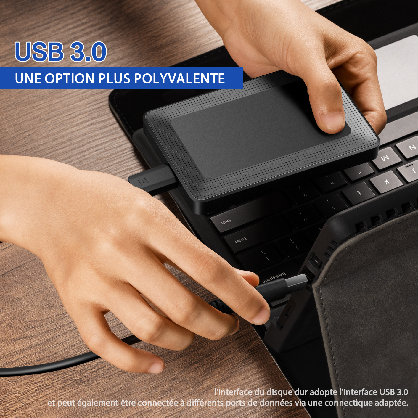 Voir la diapositive 6 : AIOLO Disque Dur Externe 500Go - Noir