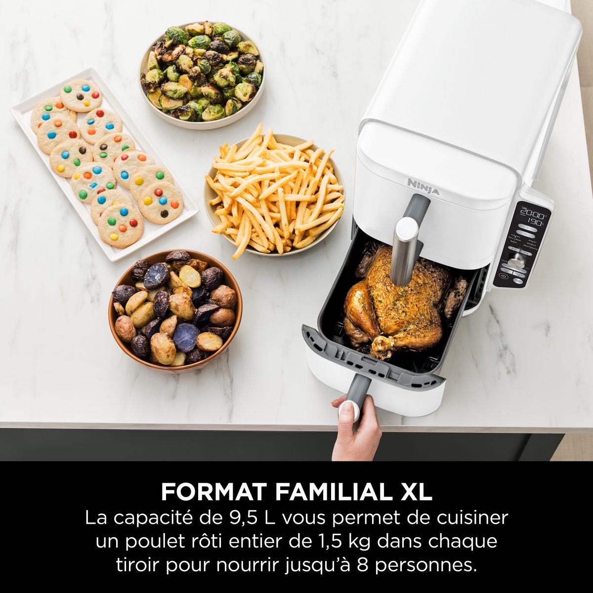 NINJA Friteuse électrique sans huile à air chaud SL400EUWH - Blanc
