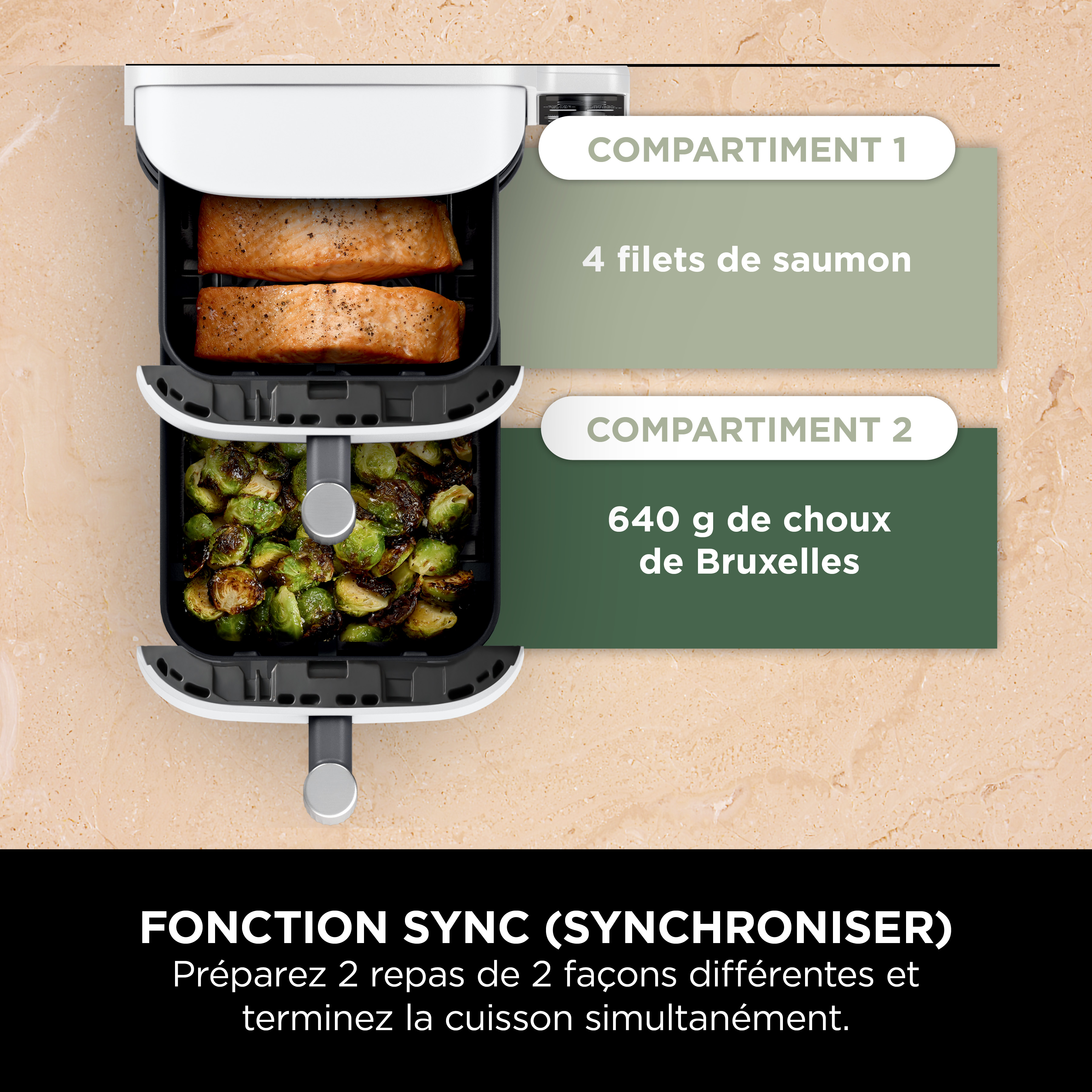Voir la diapositive 10 : NINJA Friteuse électrique sans huile à air chaud SL400EUWH - Blanc