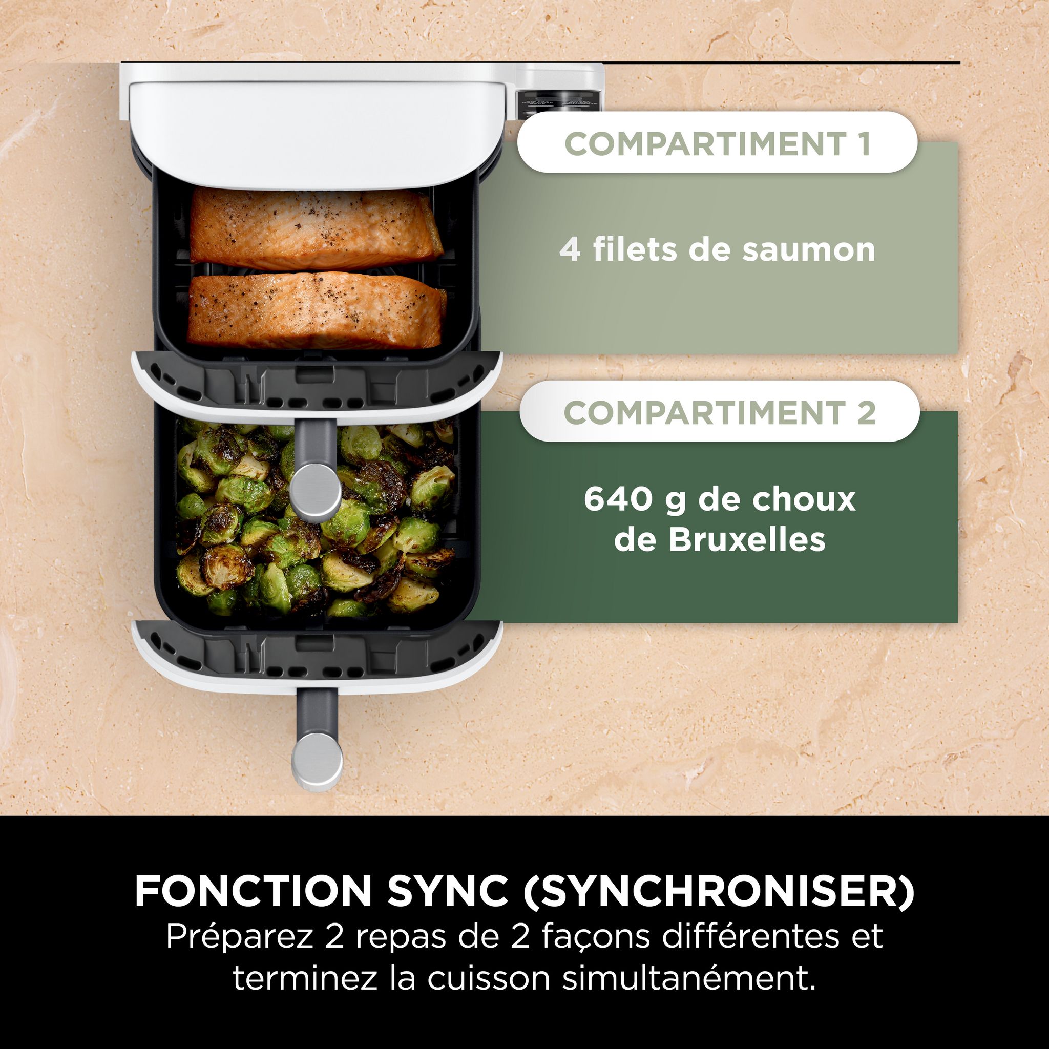 Voir la diapositive 10 : NINJA Friteuse électrique sans huile à air chaud SL400EUWH - Blanc