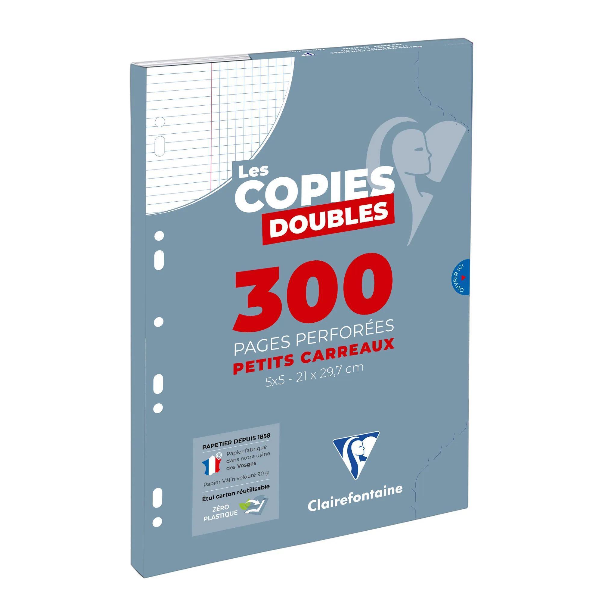 CLAIREFONTAINE Copies doubles 5x5 petits carreaux, 300 pages, format 21x29.7 sous étui