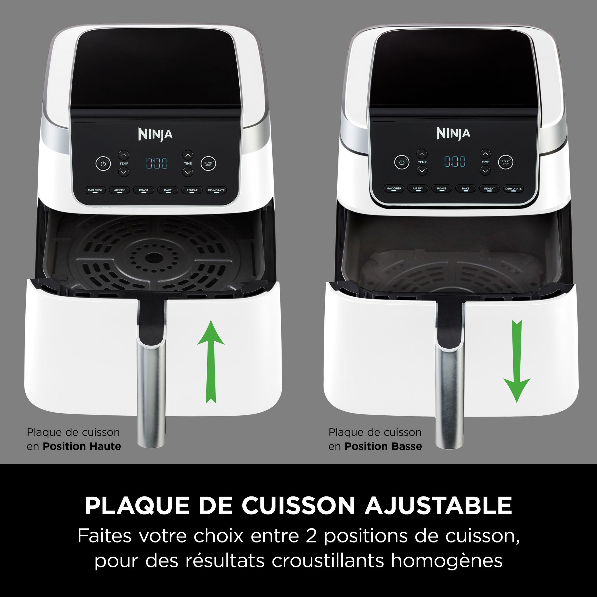 Voir la diapositive 7 : NINJA Friteuse électrique sans huile à air chaud AF180EUWH - Blanc