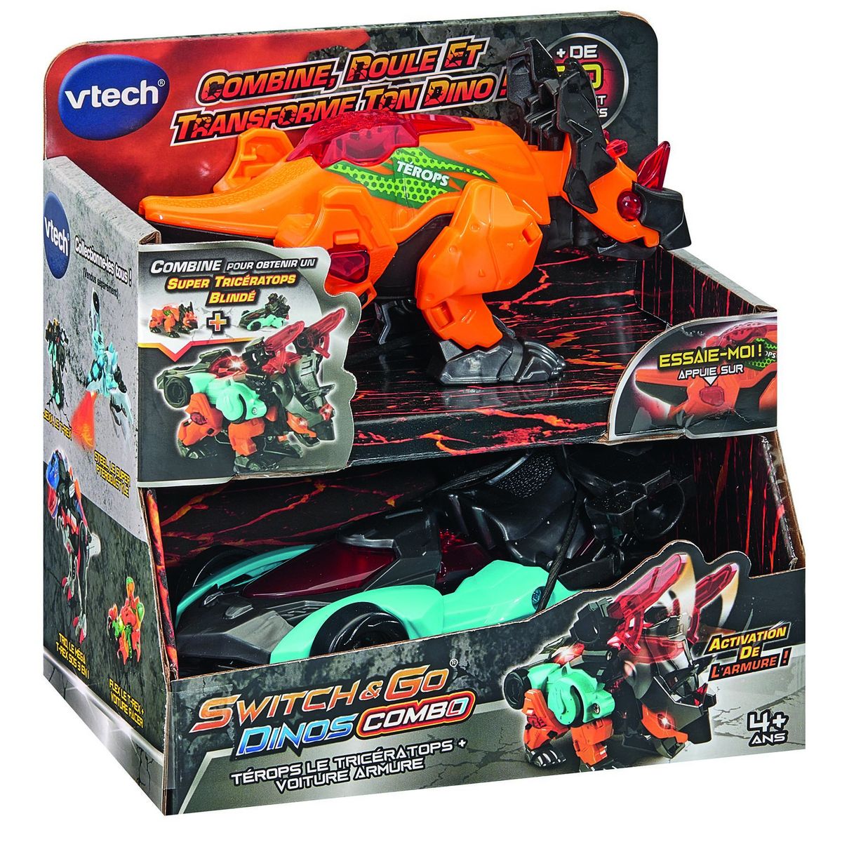 VTECH Véhicule Petits Switch and Go Dinos Combo