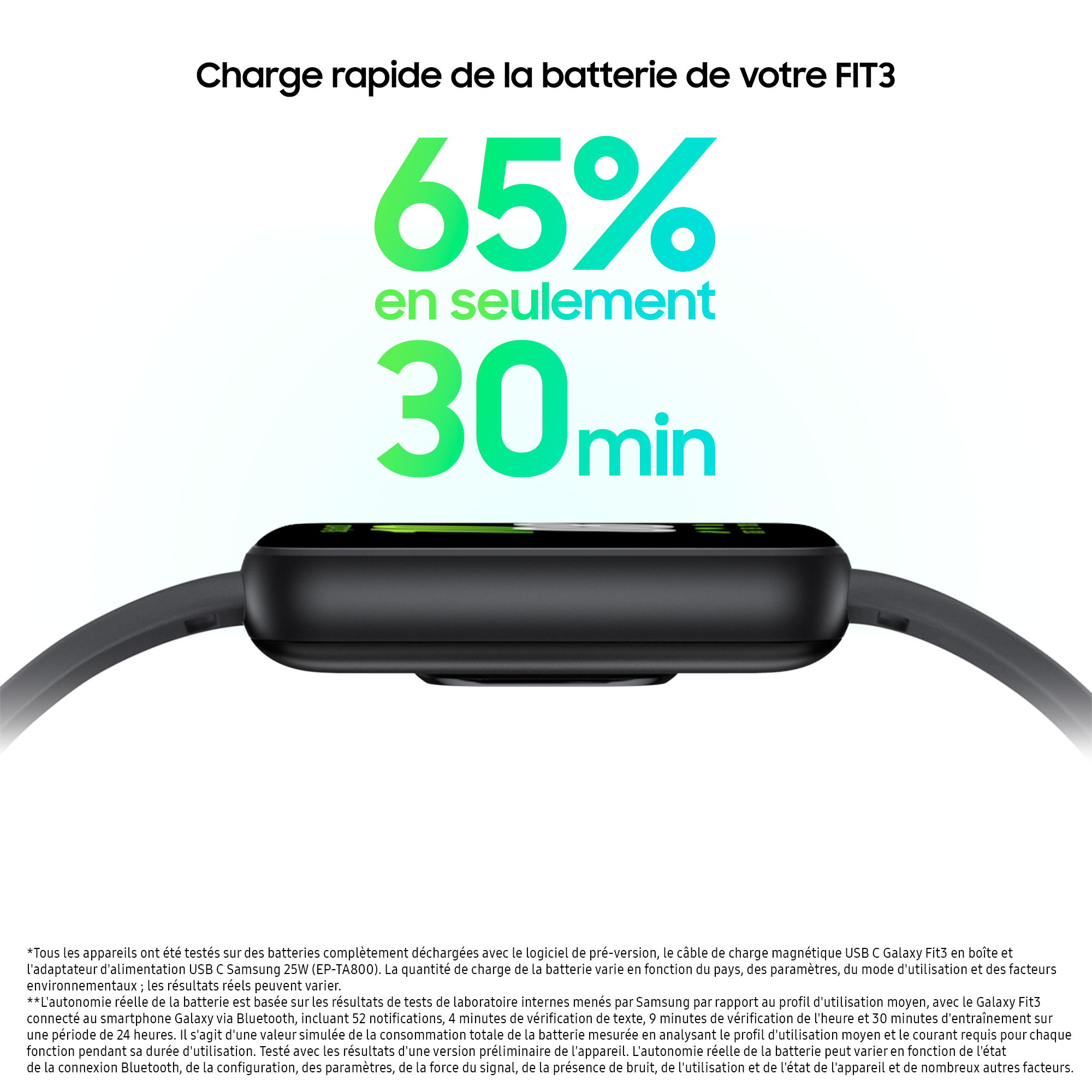 Voir la diapositive 3 : SAMSUNG Montre connectée Galaxy Fit3 - Gris