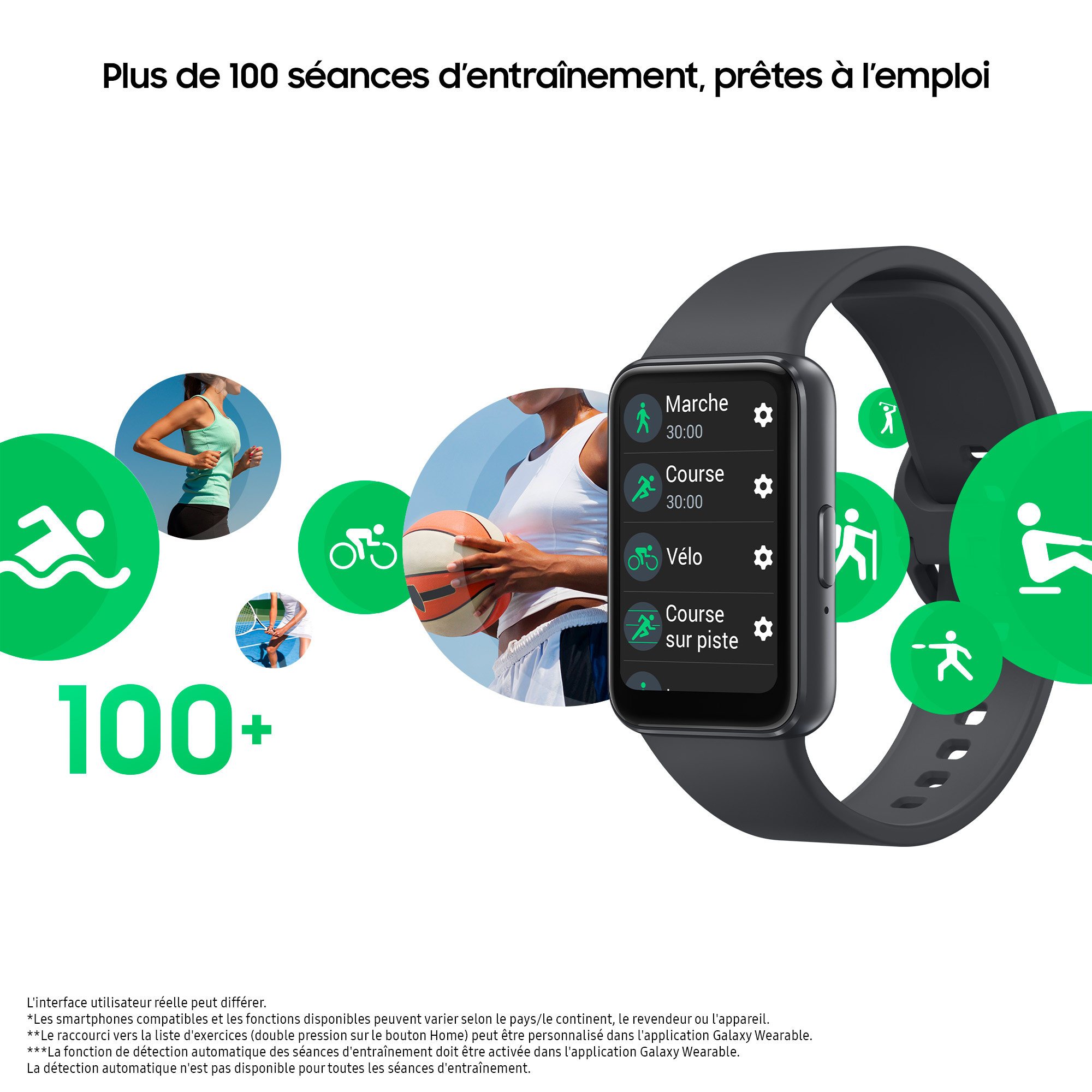 Voir la diapositive 4 : SAMSUNG Montre connectée Galaxy Fit3 - Gris