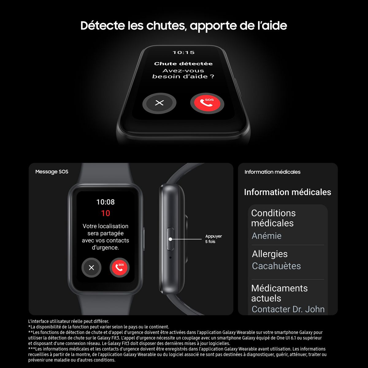 SAMSUNG Montre connectée Galaxy Fit3 - Gris