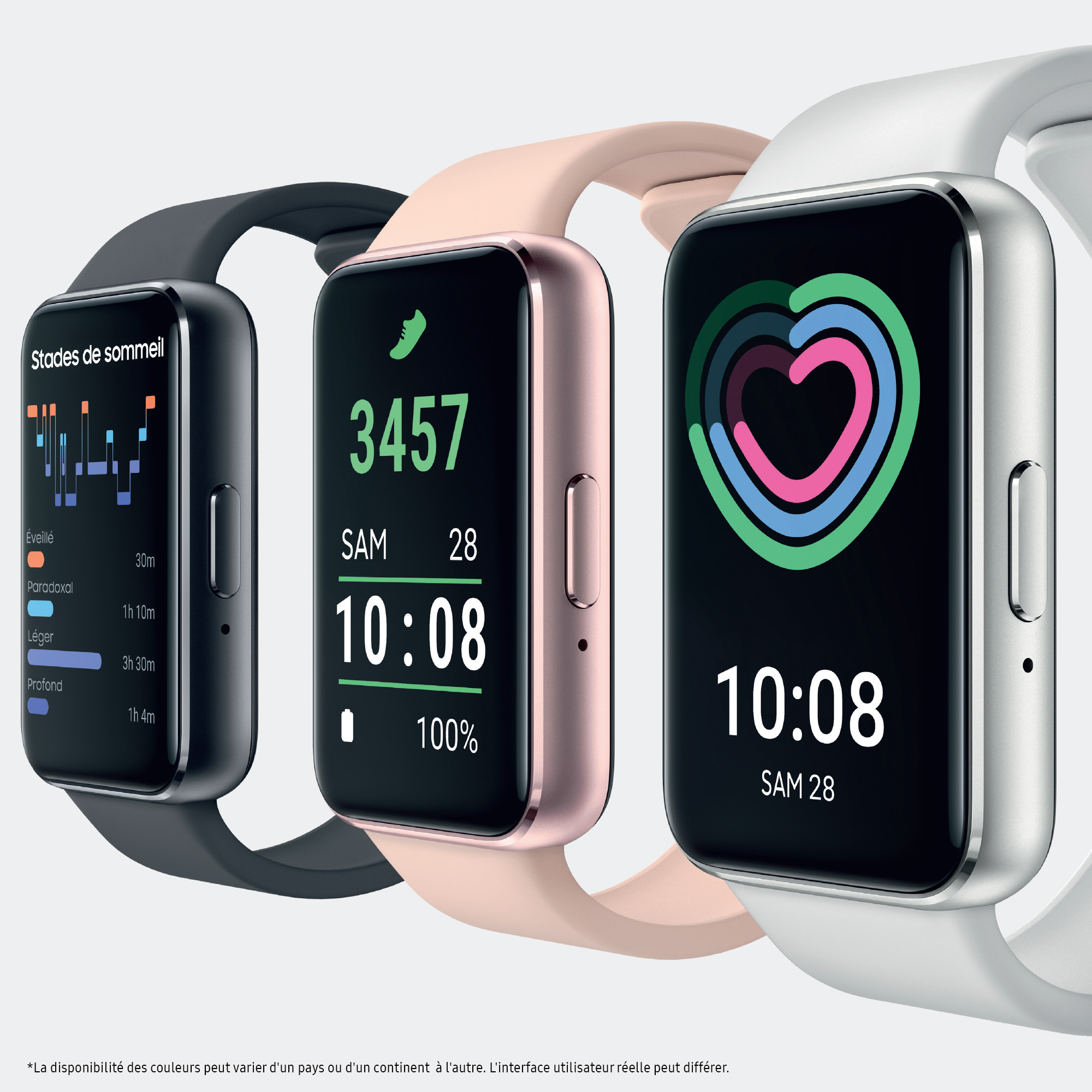 Voir la diapositive 9 : SAMSUNG Montre connectée Galaxy Fit3 - Gris