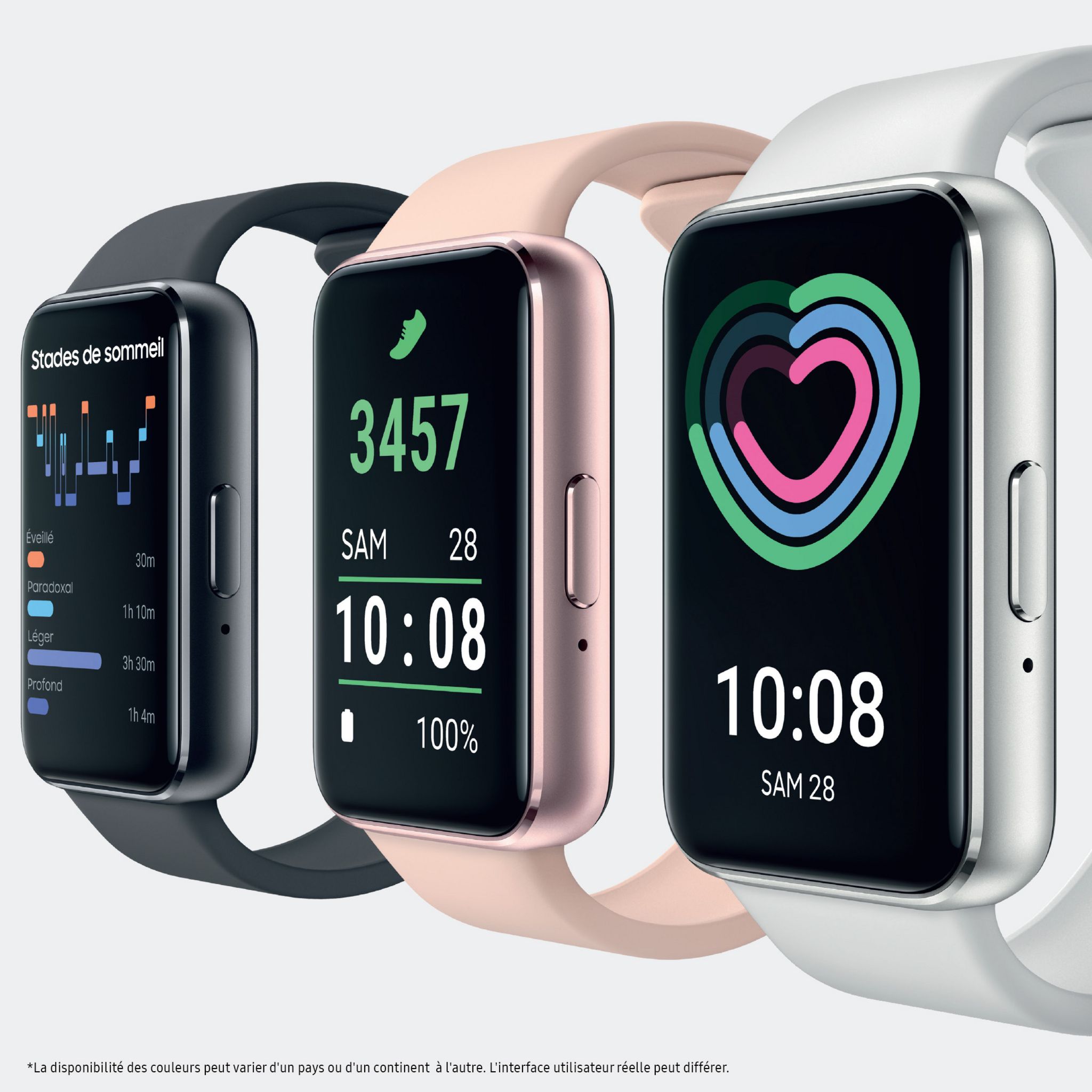 Voir la diapositive 9 : SAMSUNG Montre connectée Galaxy Fit3 - Gris