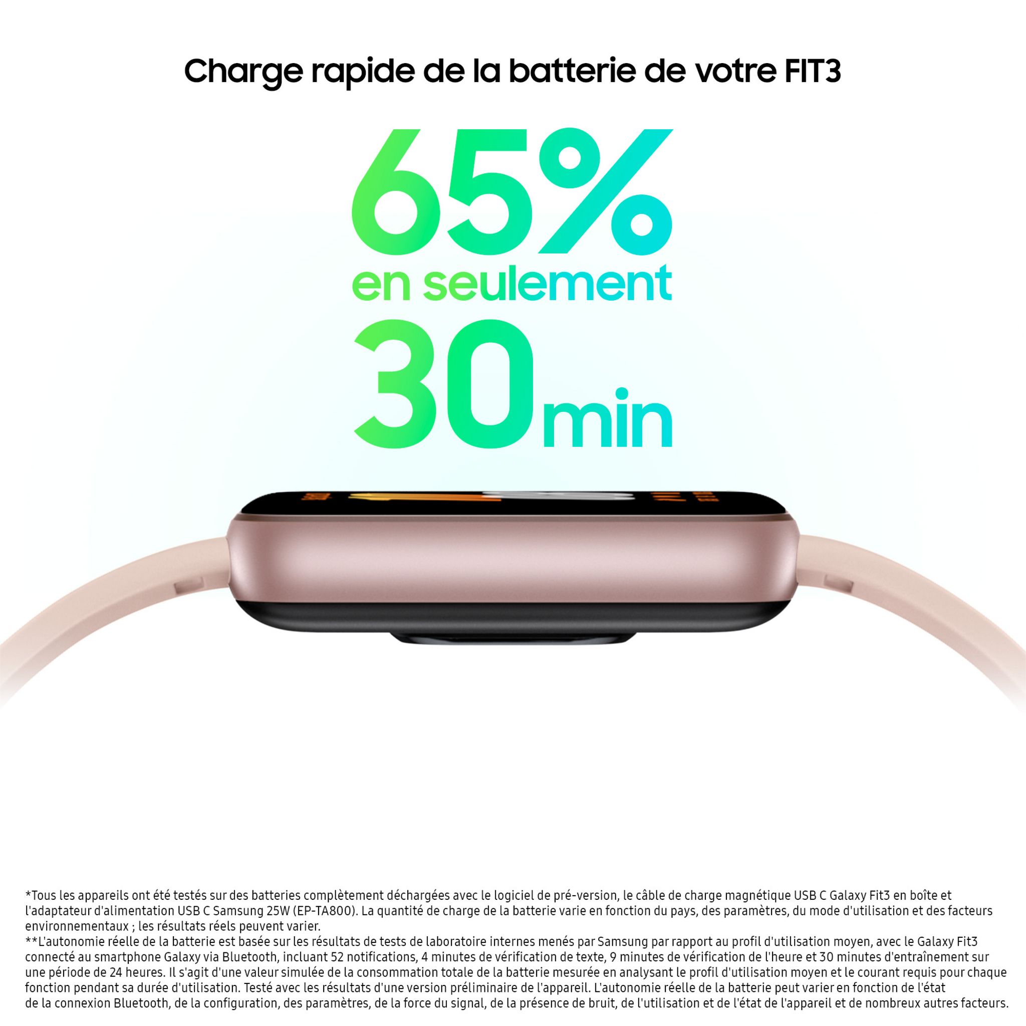 Voir la diapositive 3 : SAMSUNG Montre connectée Galaxy Fit3 - Rose