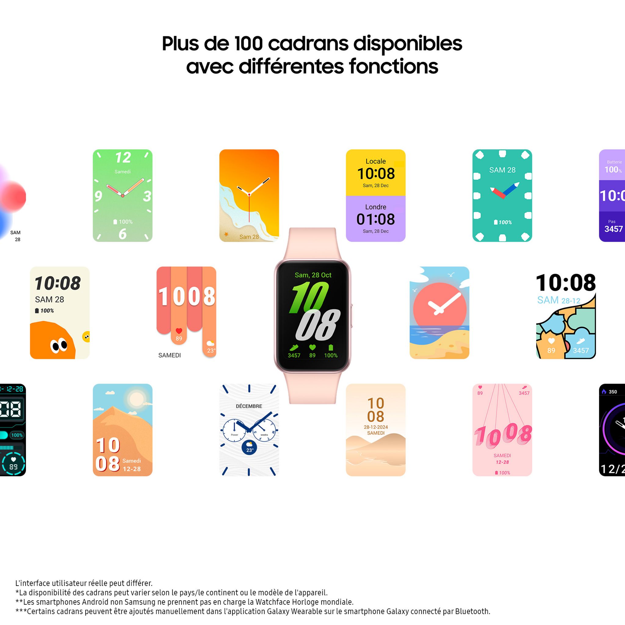 Voir la diapositive 7 : SAMSUNG Montre connectée Galaxy Fit3 - Rose