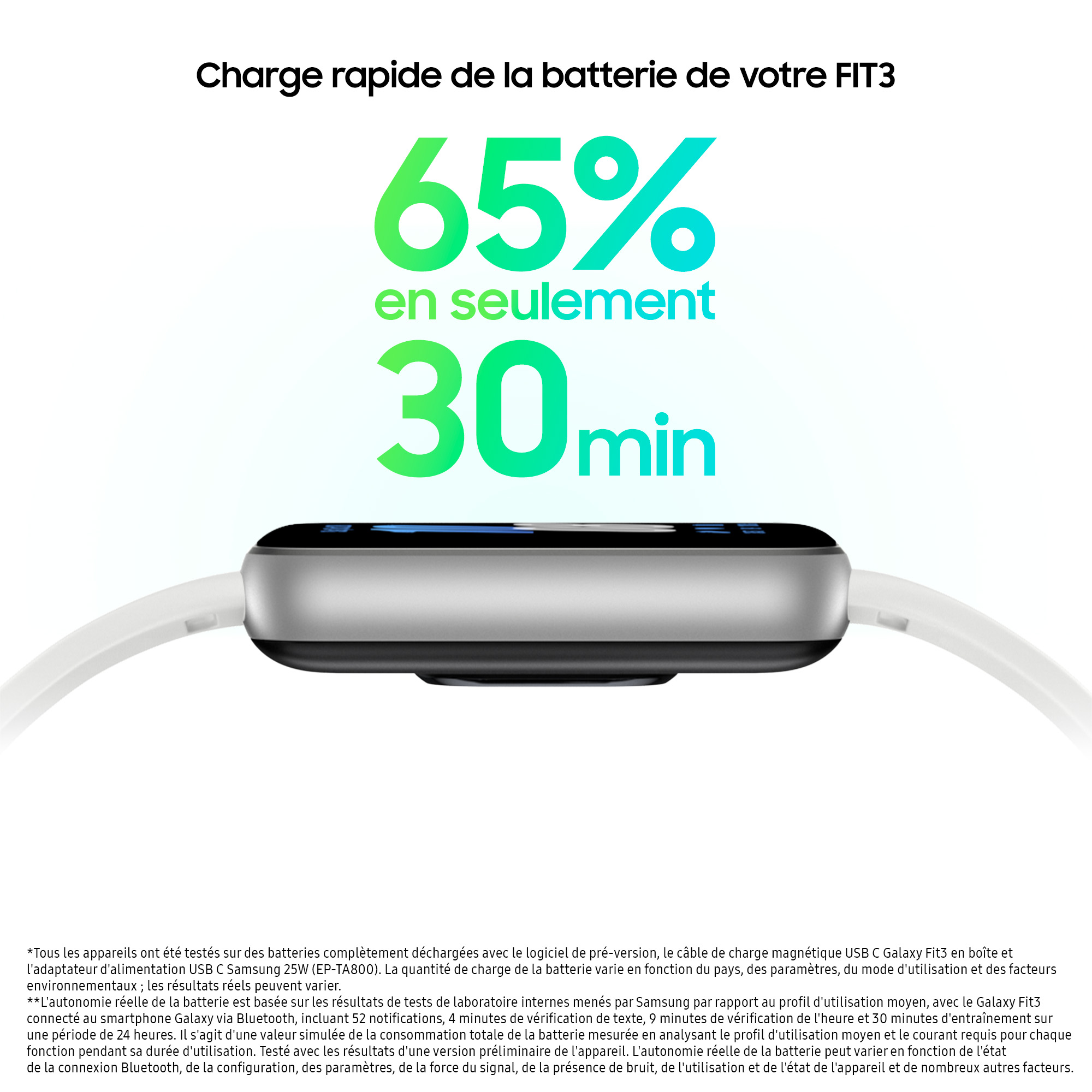 Voir la diapositive 3 : SAMSUNG Montre connectée Galaxy Fit3 - Silver