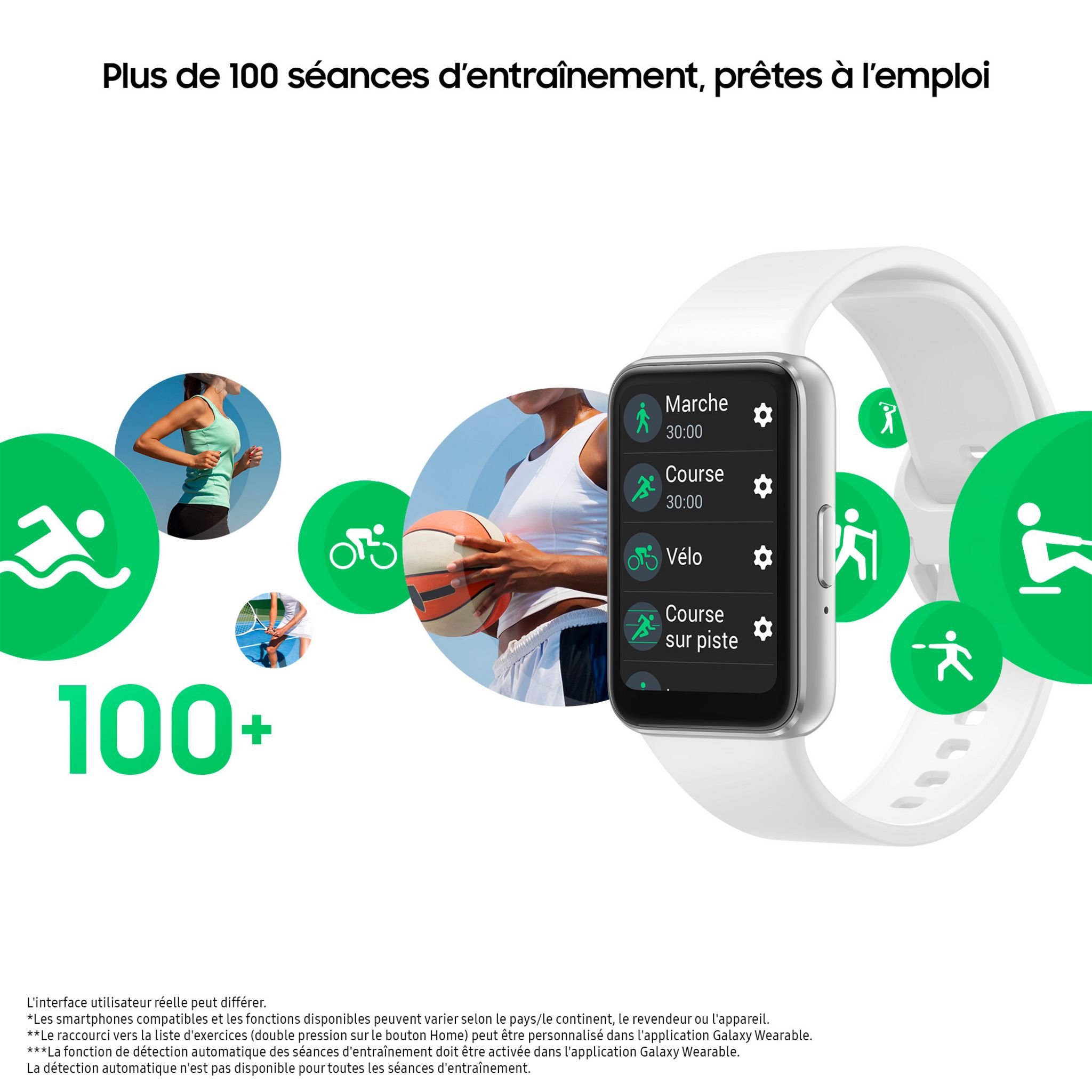 Voir la diapositive 4 : SAMSUNG Montre connectée Galaxy Fit3 - Silver